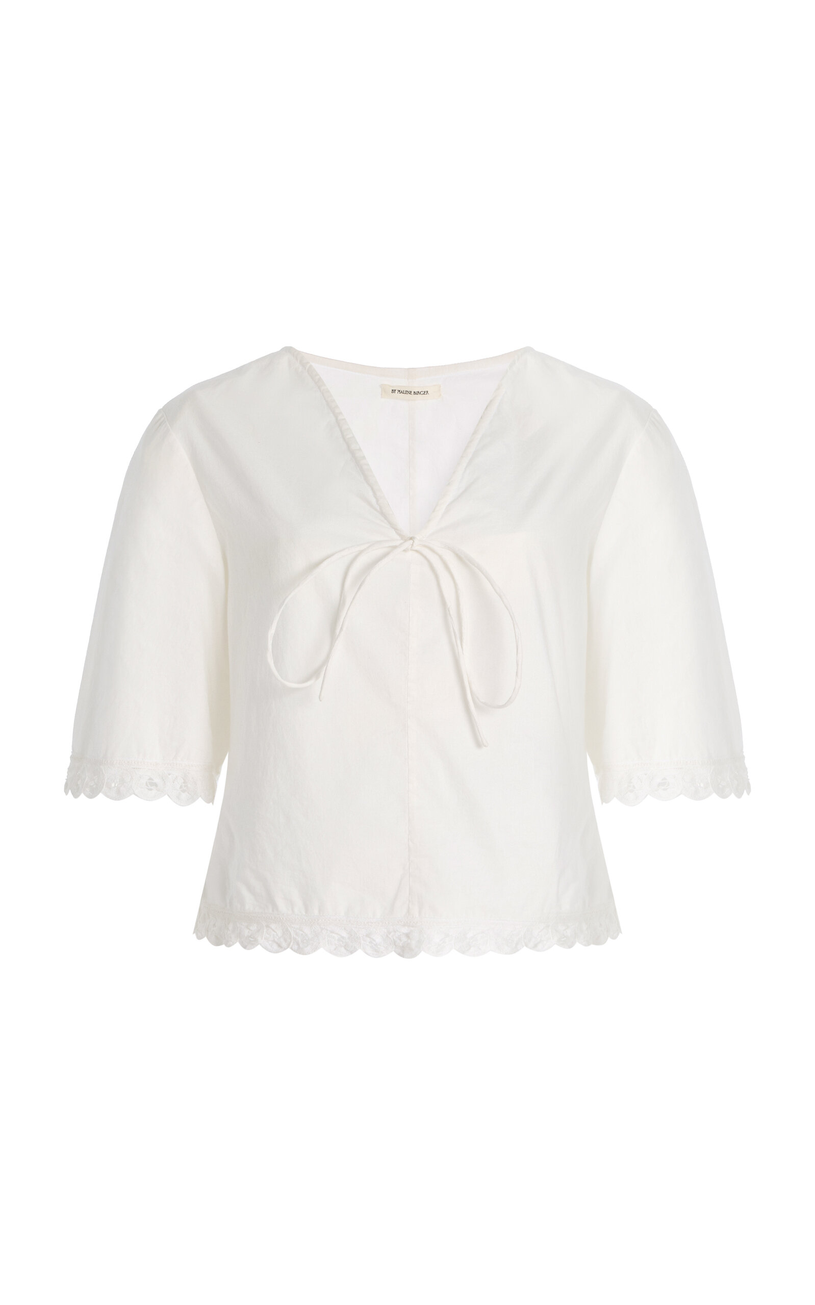 By Malene Birger Ulrikke Embroidered Organic Cotton Top - White
