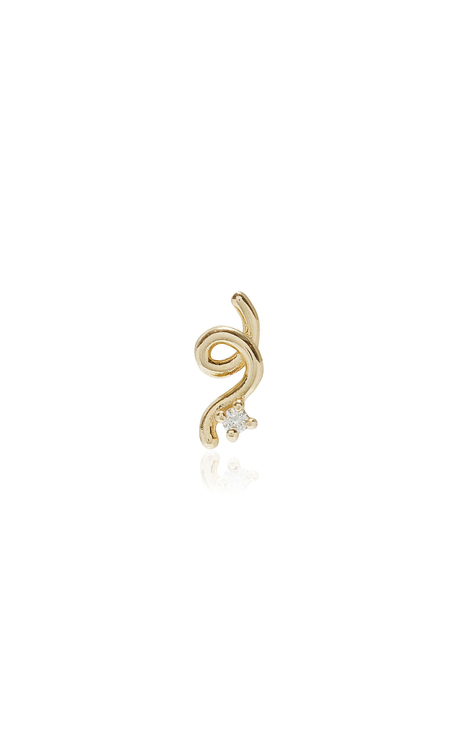 Mini Loop 9K Yellow Gold Diamond Single Earring