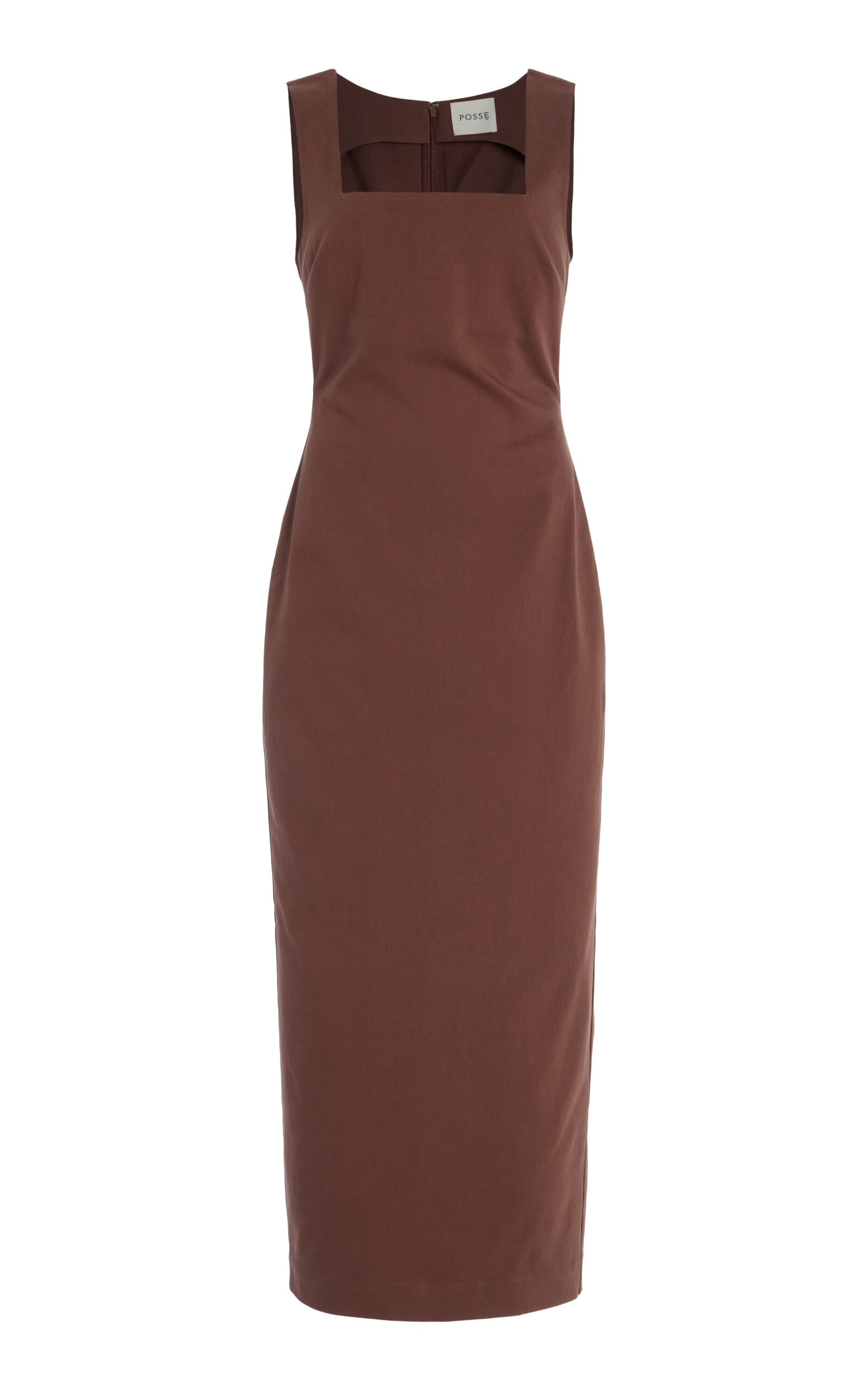 Posse Exclusive Alice Cotton Midi Dress - Brown - XXS