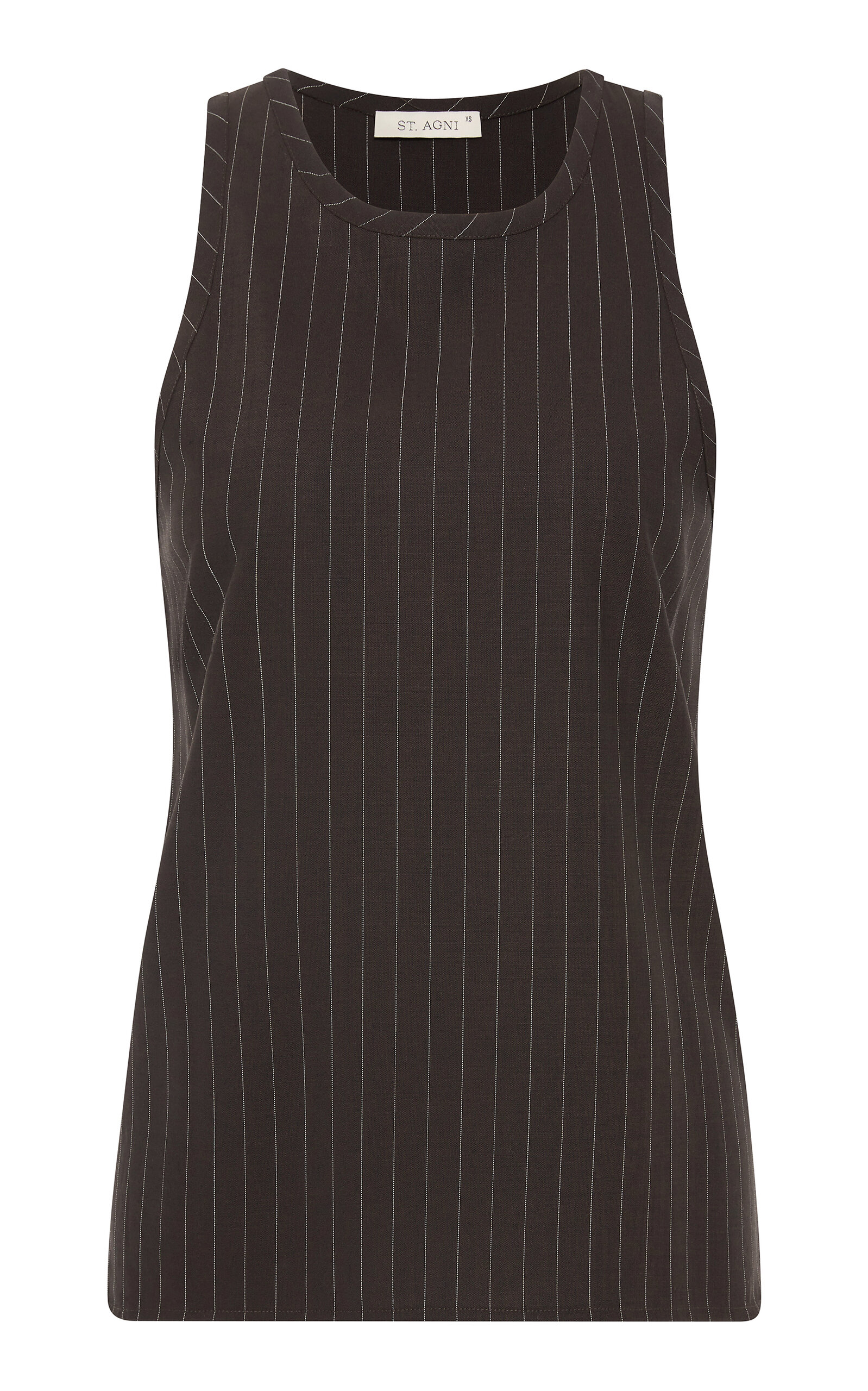St. Agni Pinstriped Wool Suiting Tank Top - Stripe