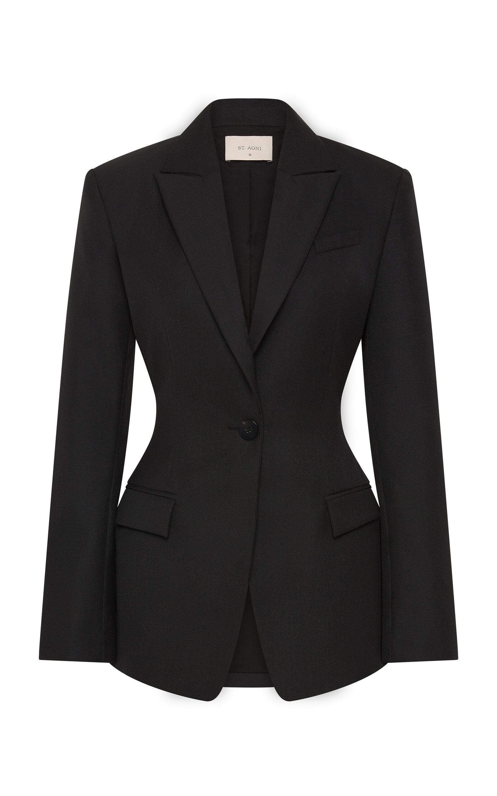 St. Agni Contour Wool-Blend Suiting Blazer - Black