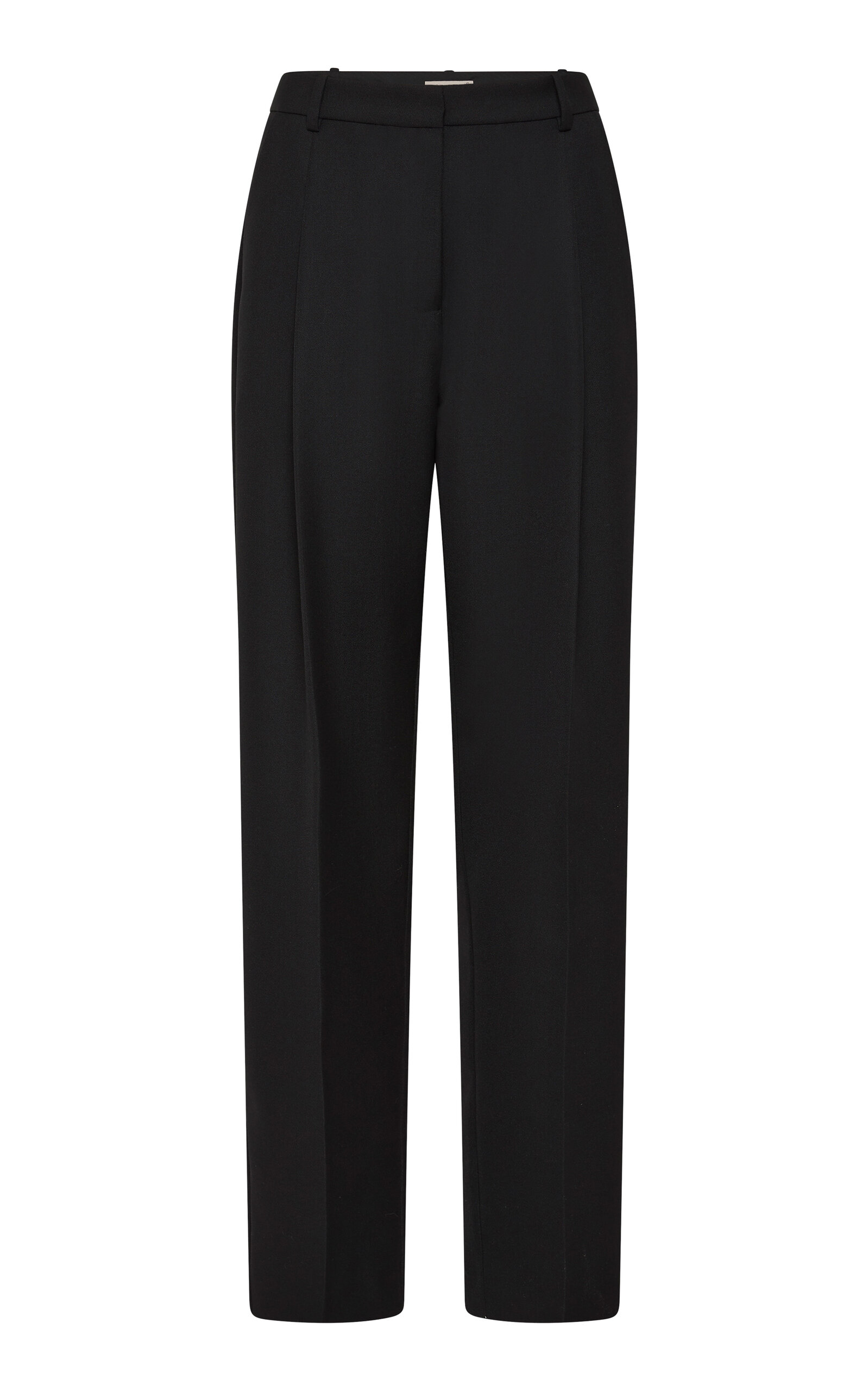 Pleated Wool-Blend Suiting Straight-Leg Pants
