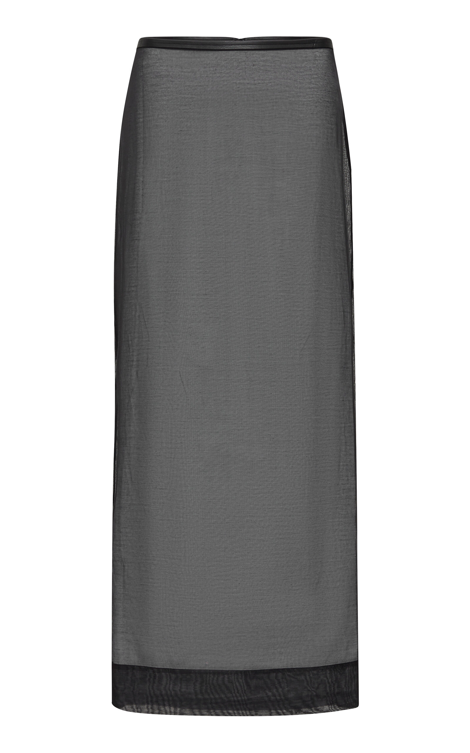 St. Agni Organic Cotton-Silk Organza Maxi Skirt - Black
