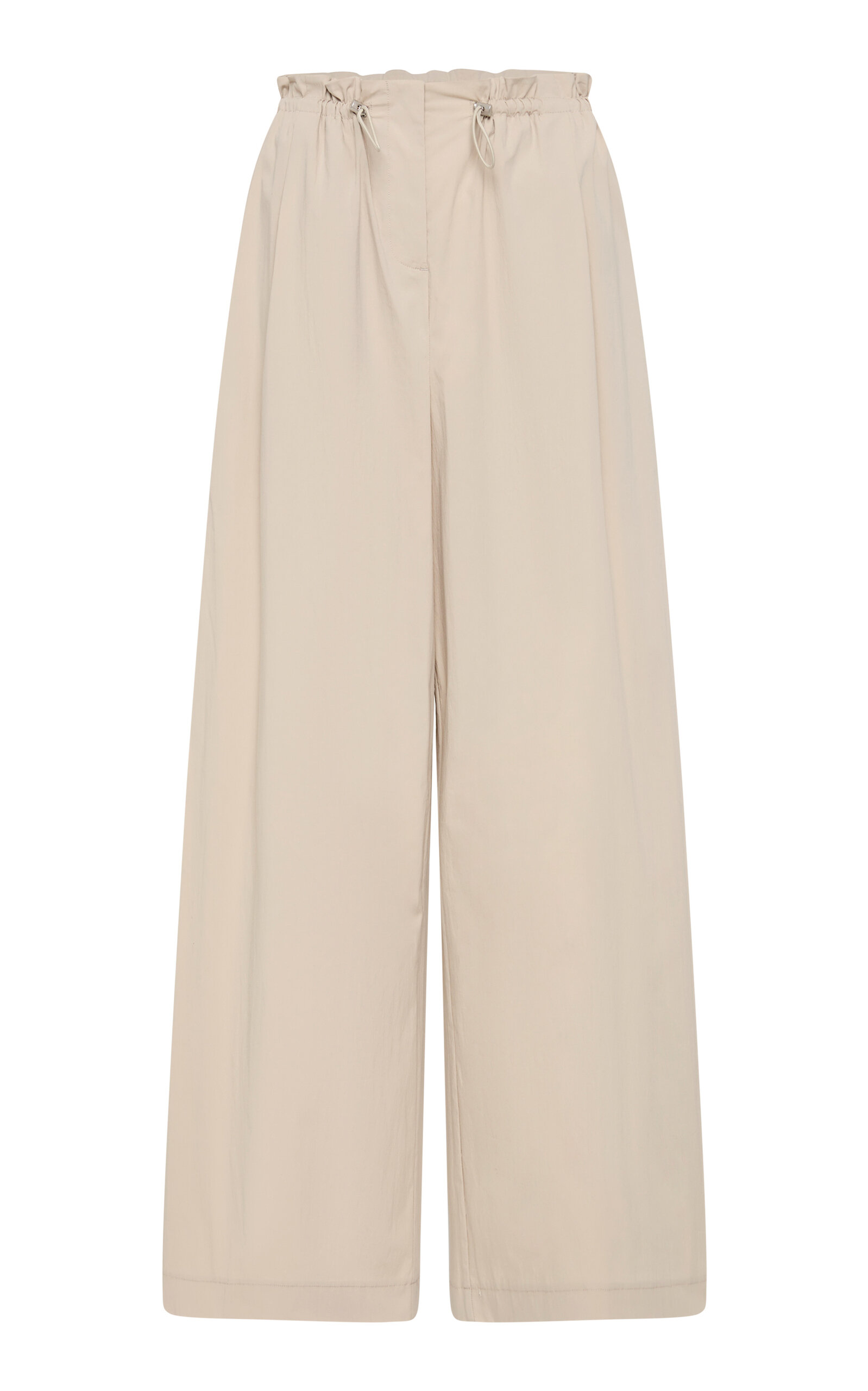St Agni Corded Cotton-nylon Wide-leg Pants In Off-white