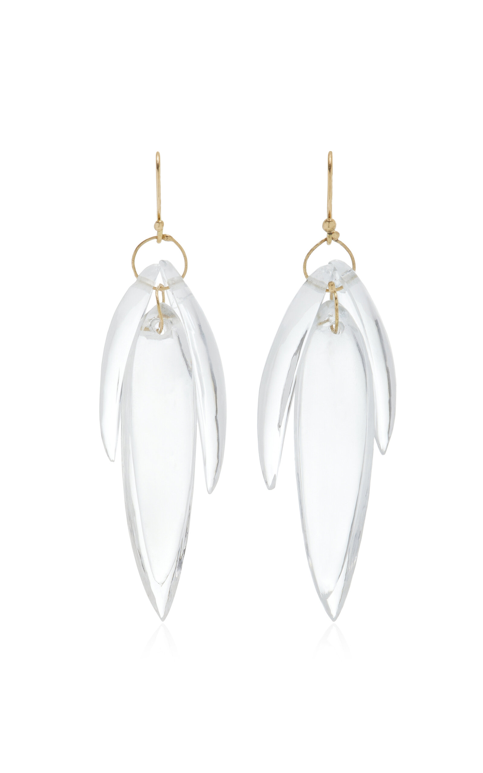 Ten Thousand Things 18k Yellow Gold Crystal Leaf Earrings In Gold