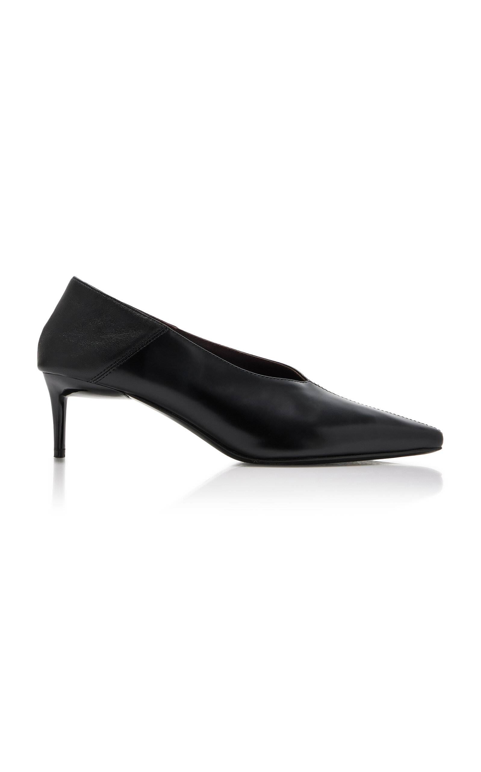 St Agni Collapsible-heel Leather Pumps In Black