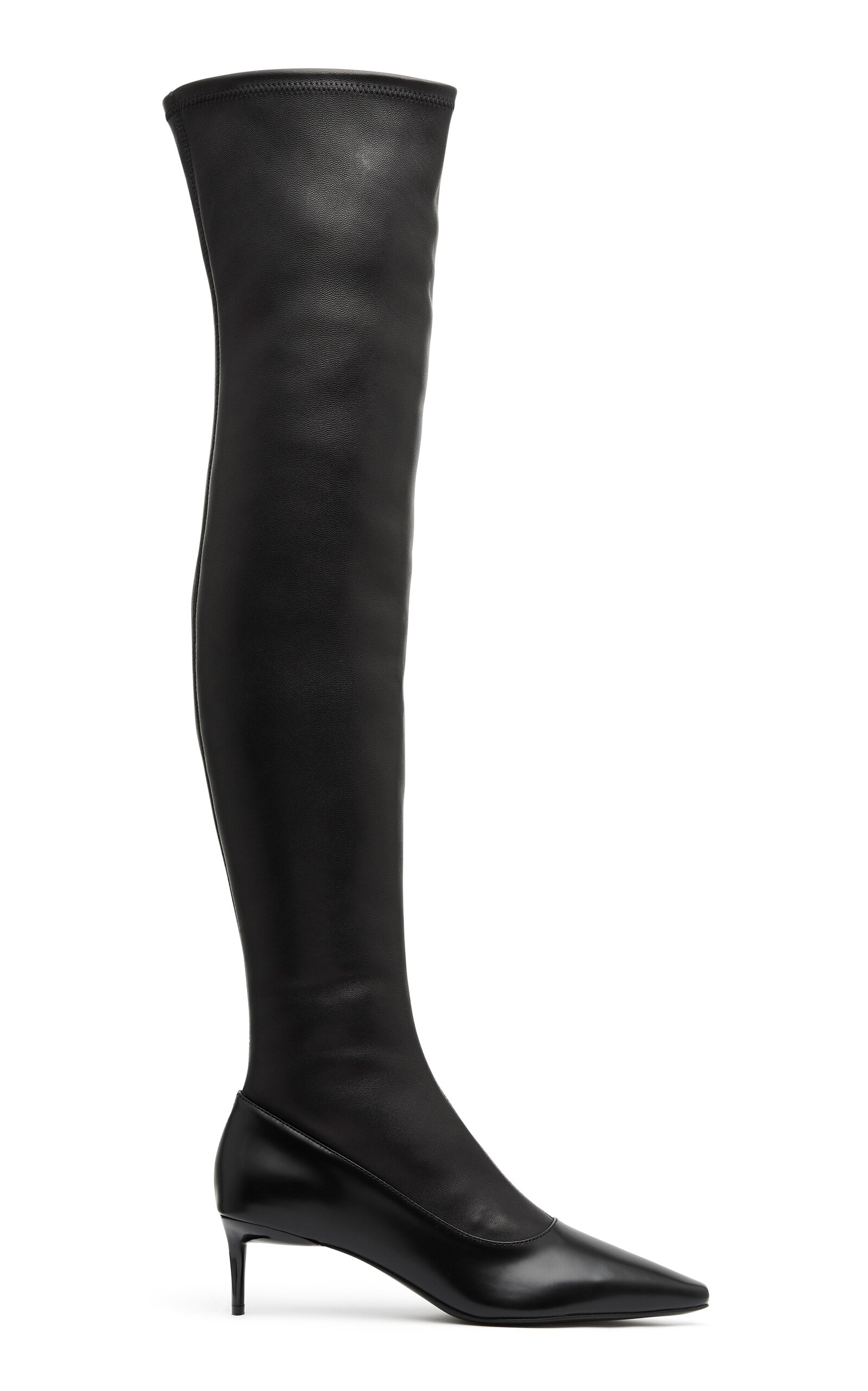 Sock Leather High Boots