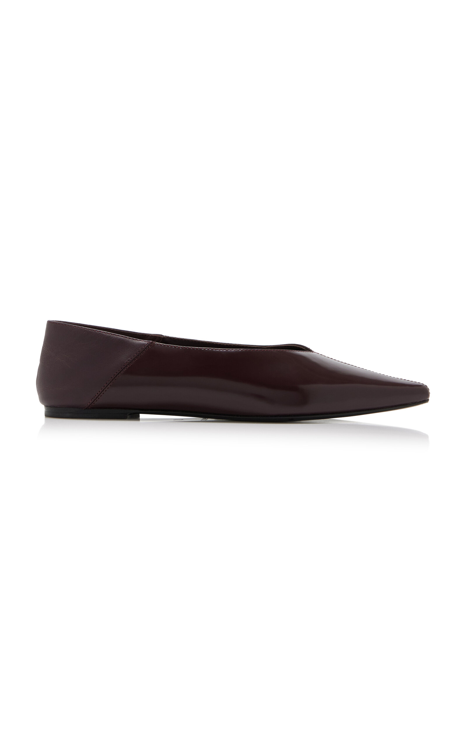 St Agni Classic Fold Leather Flats In Bordeaux