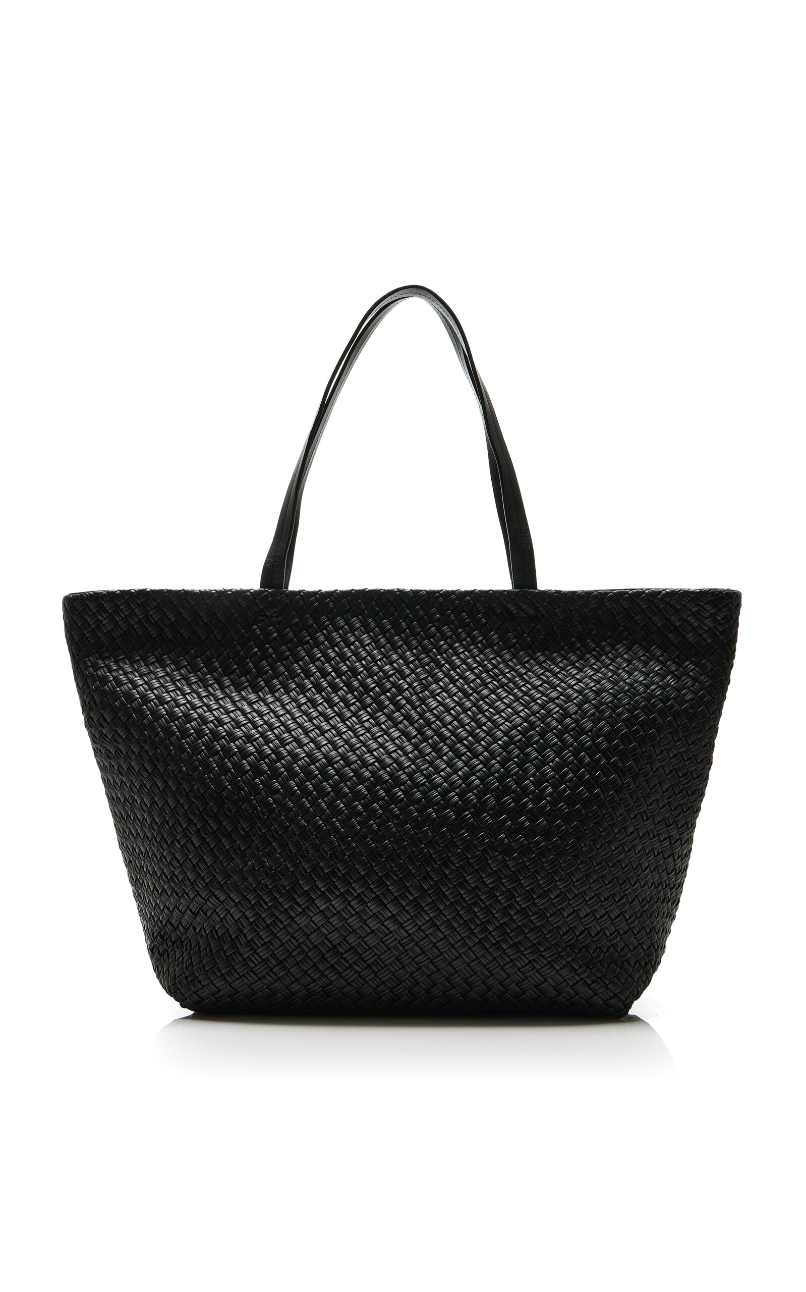 St. Agni Large Woven Leather Trapeze Bag