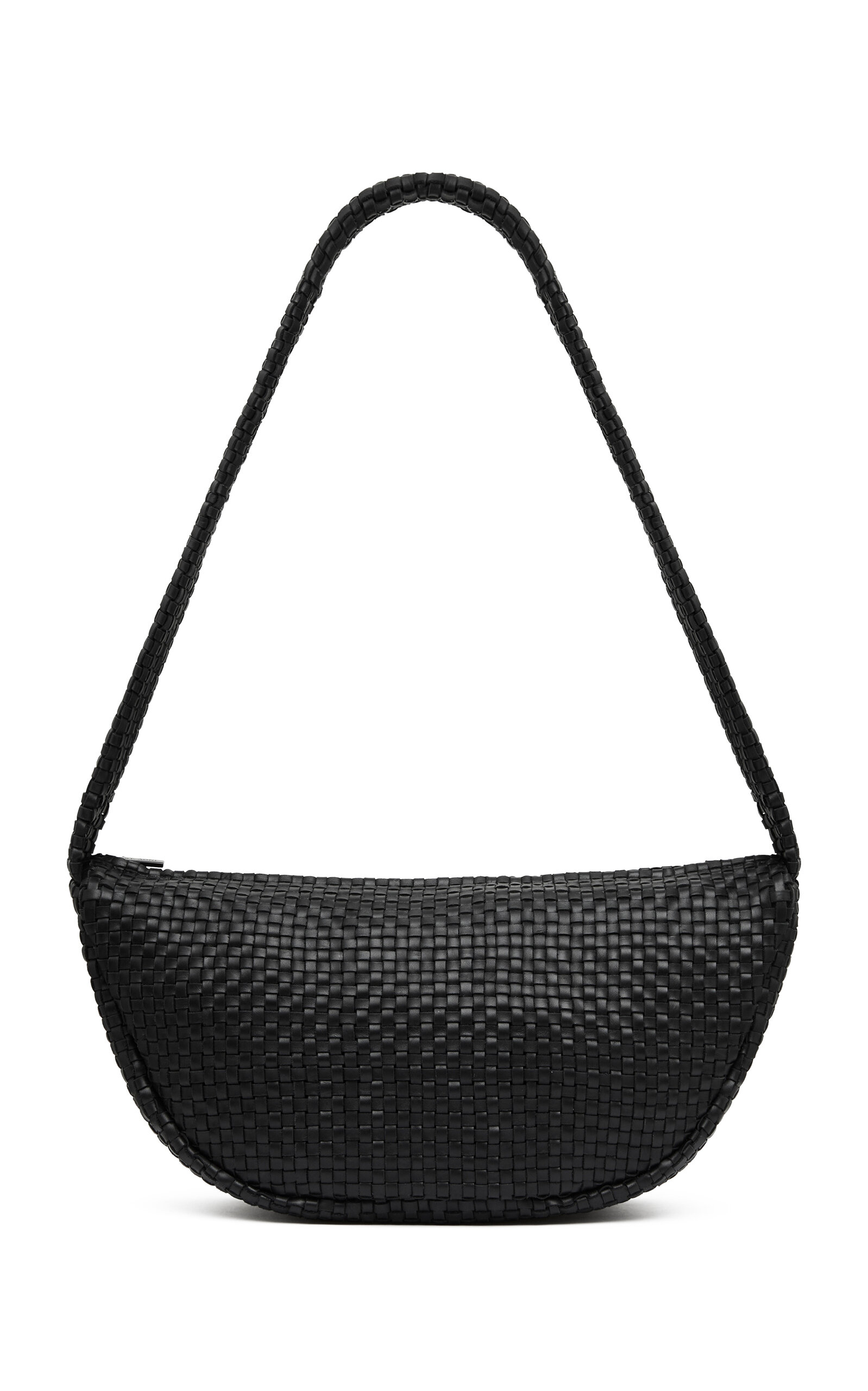 St. Agni Crescent Woven Leather Bag