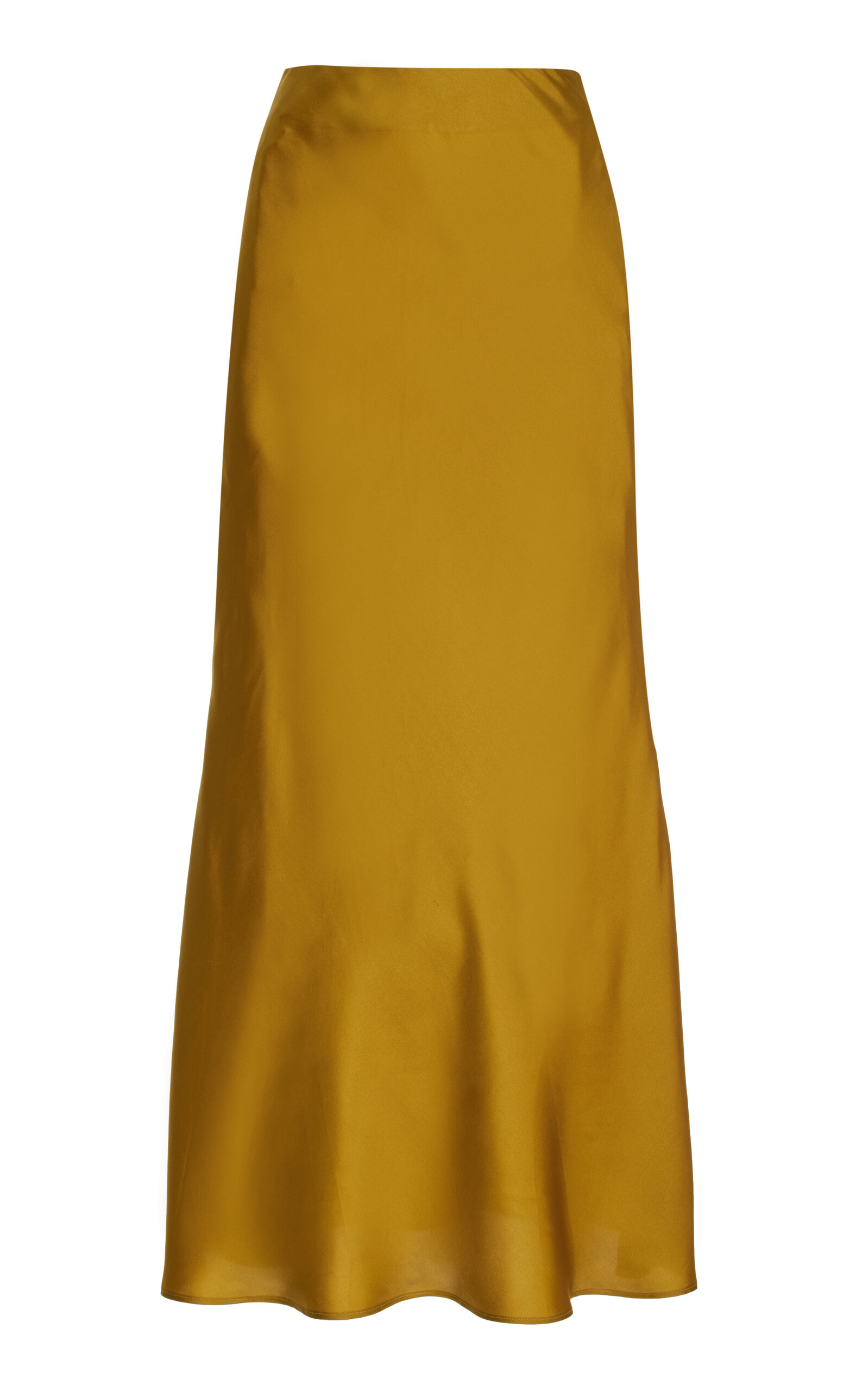 FRANÇOISE Exclusive Constance Silk Satin Maxi Skirt - Gold