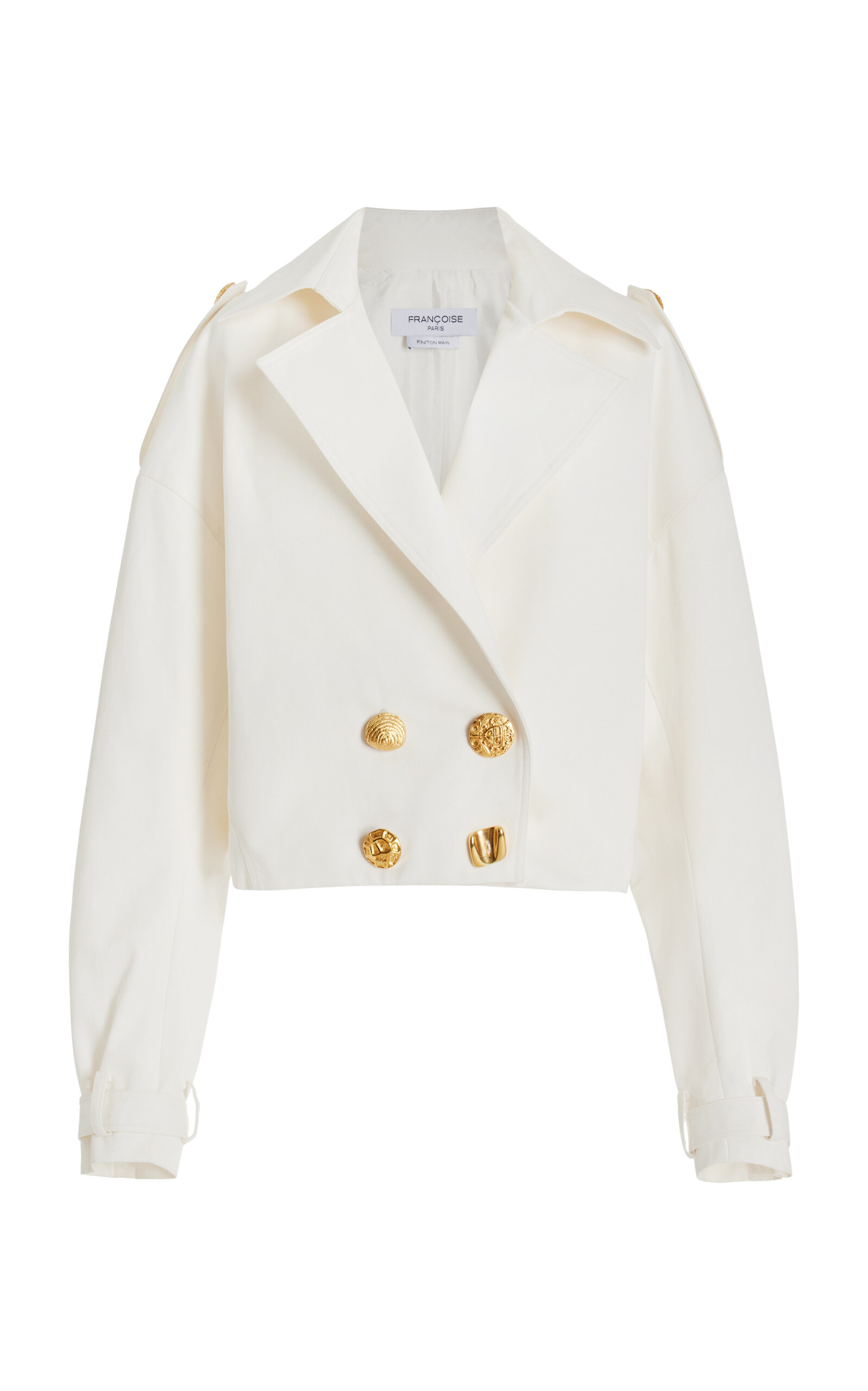 FRANÇOISE Exclusive Bijou Cotton Cropped Trench Coat - White