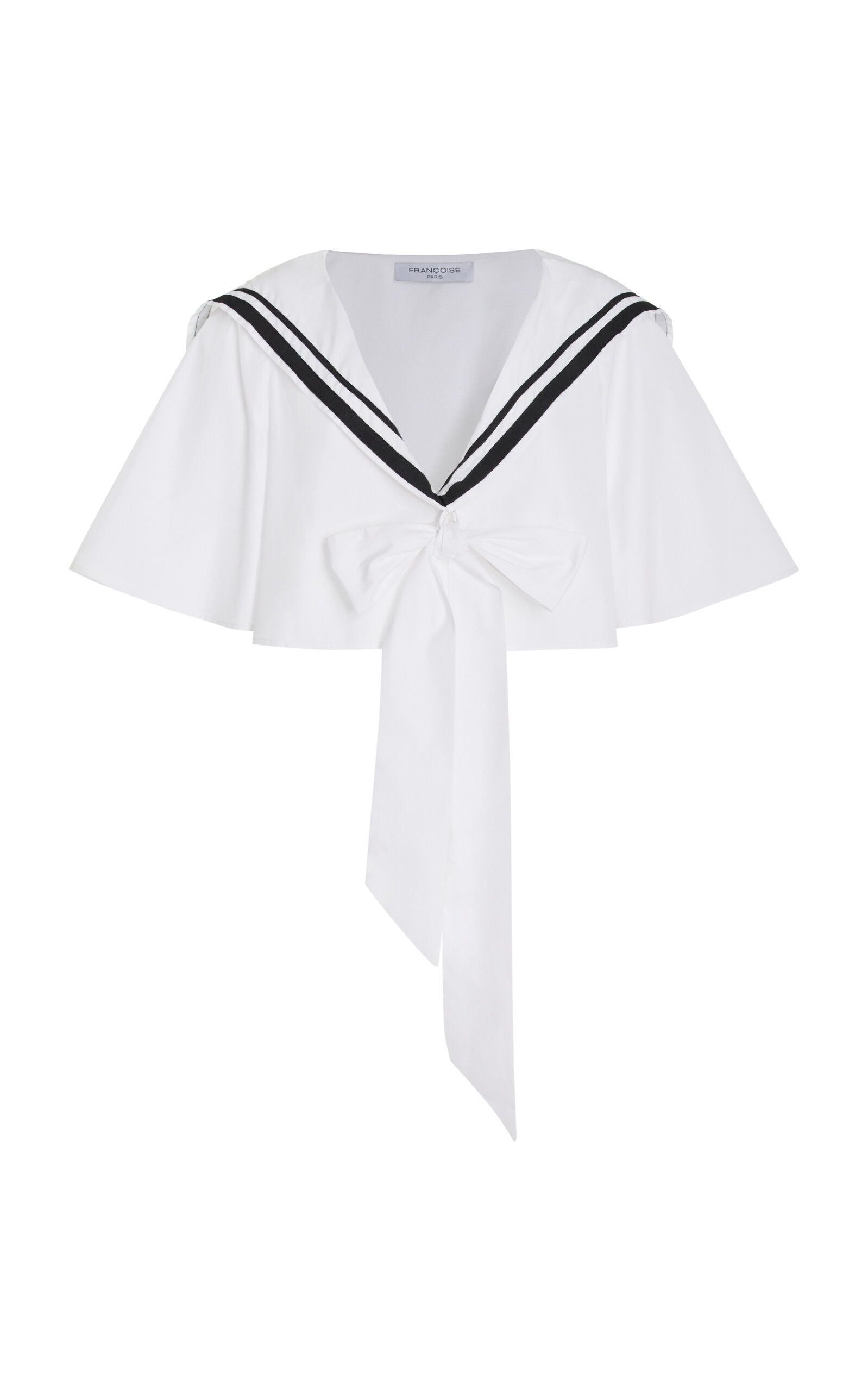 Exclusive Coco Cropped Cotton Poplin Sailor Top