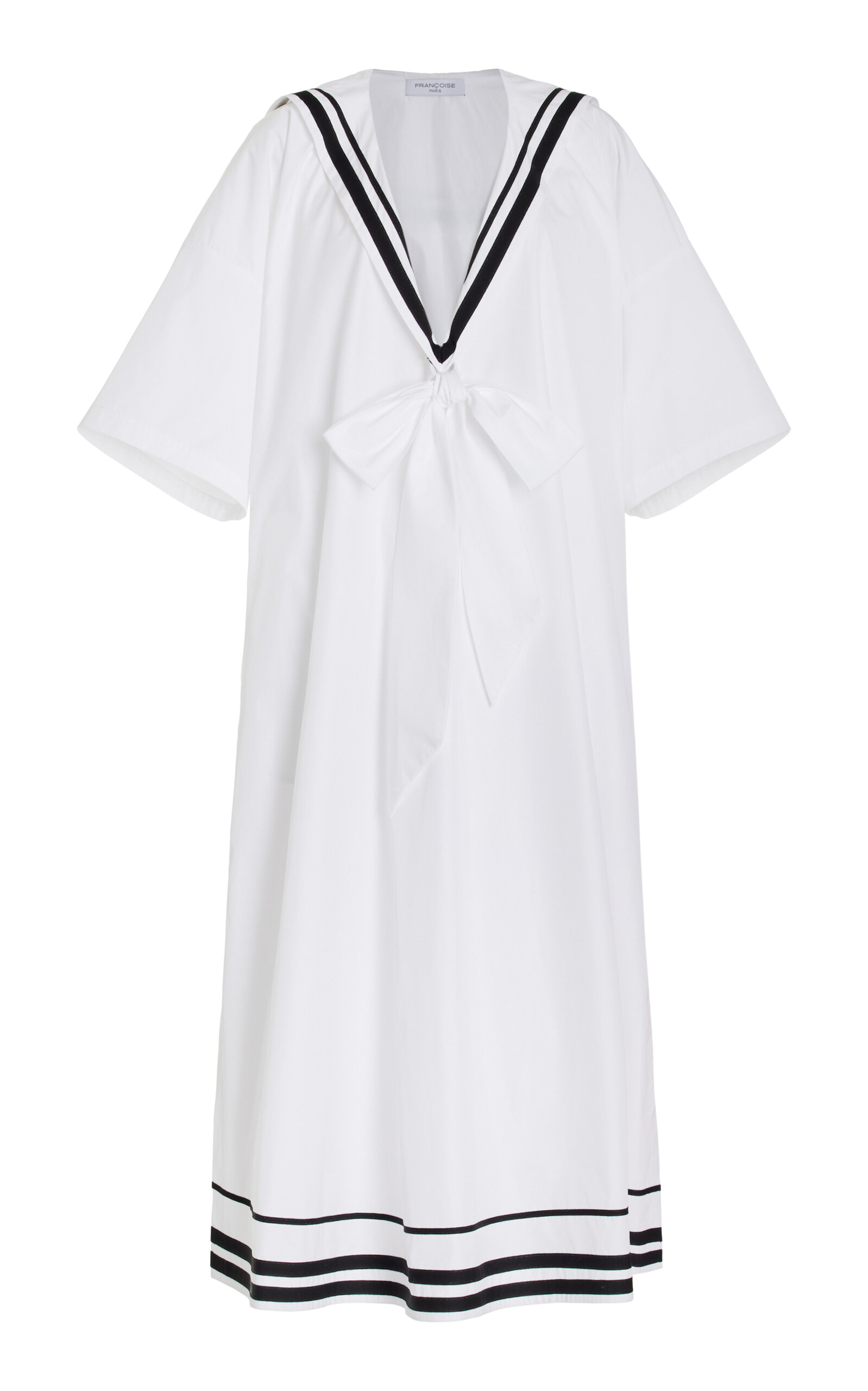 FRANÇOISE Exclusive Coco Tie-Front Cotton Sailor Dress