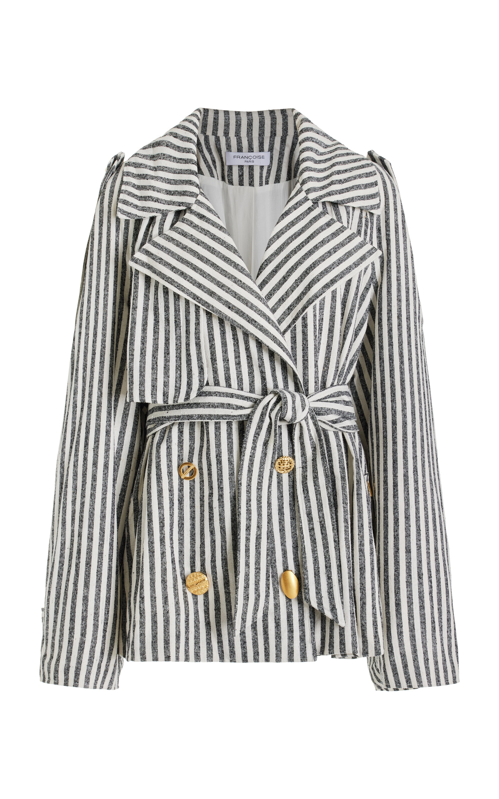 Exclusive Gabi Cropped Silk Trench Coat