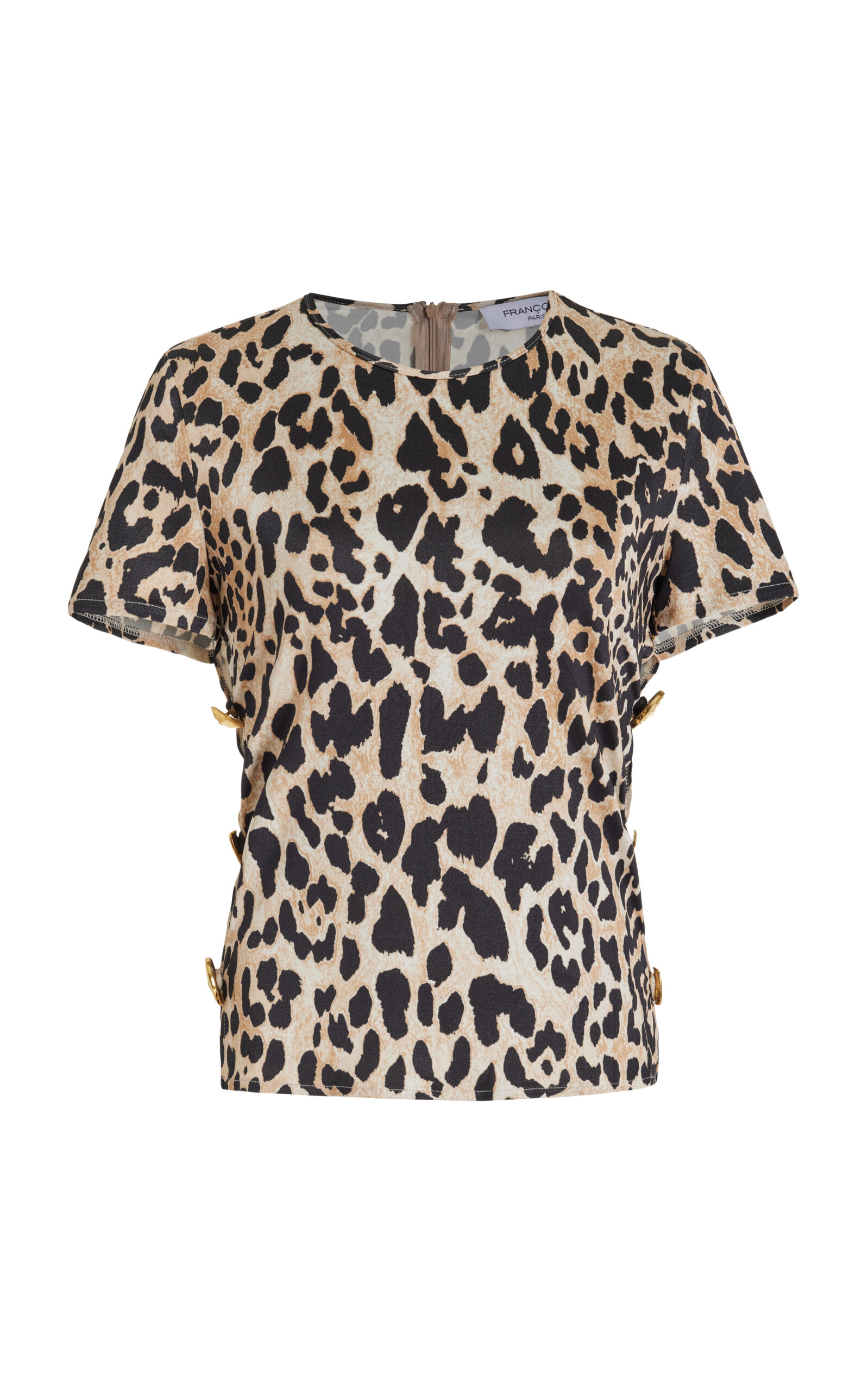 FRANÇOISE Exclusive Emanuelle Buttoned Leopard-Print Top - Animal