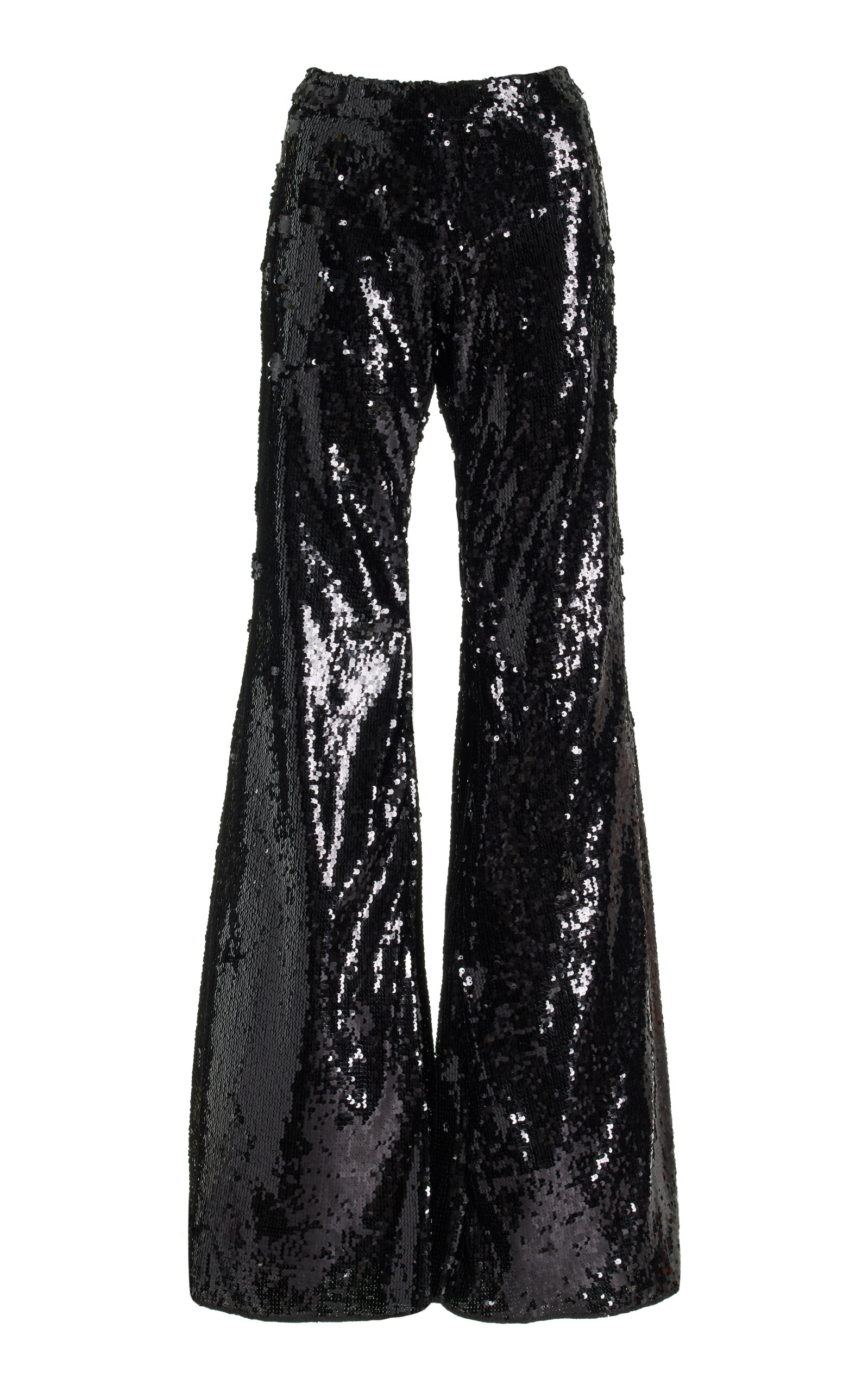 FRANÇOISE Exclusive Zaoua Sequined Flared-Leg Pants - Black