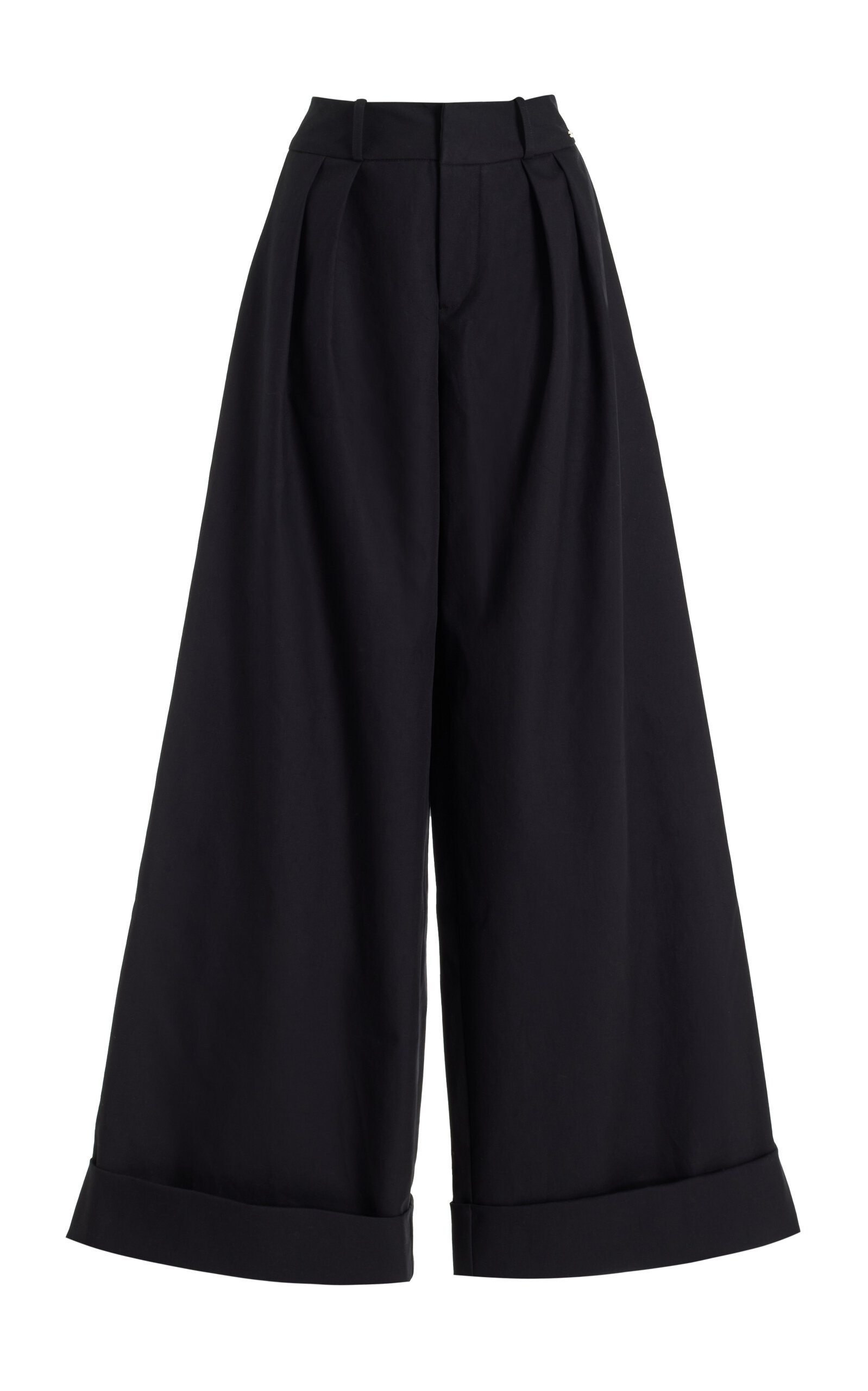 Exclusive Mila Cotton Gabardine Wide-Leg Pants