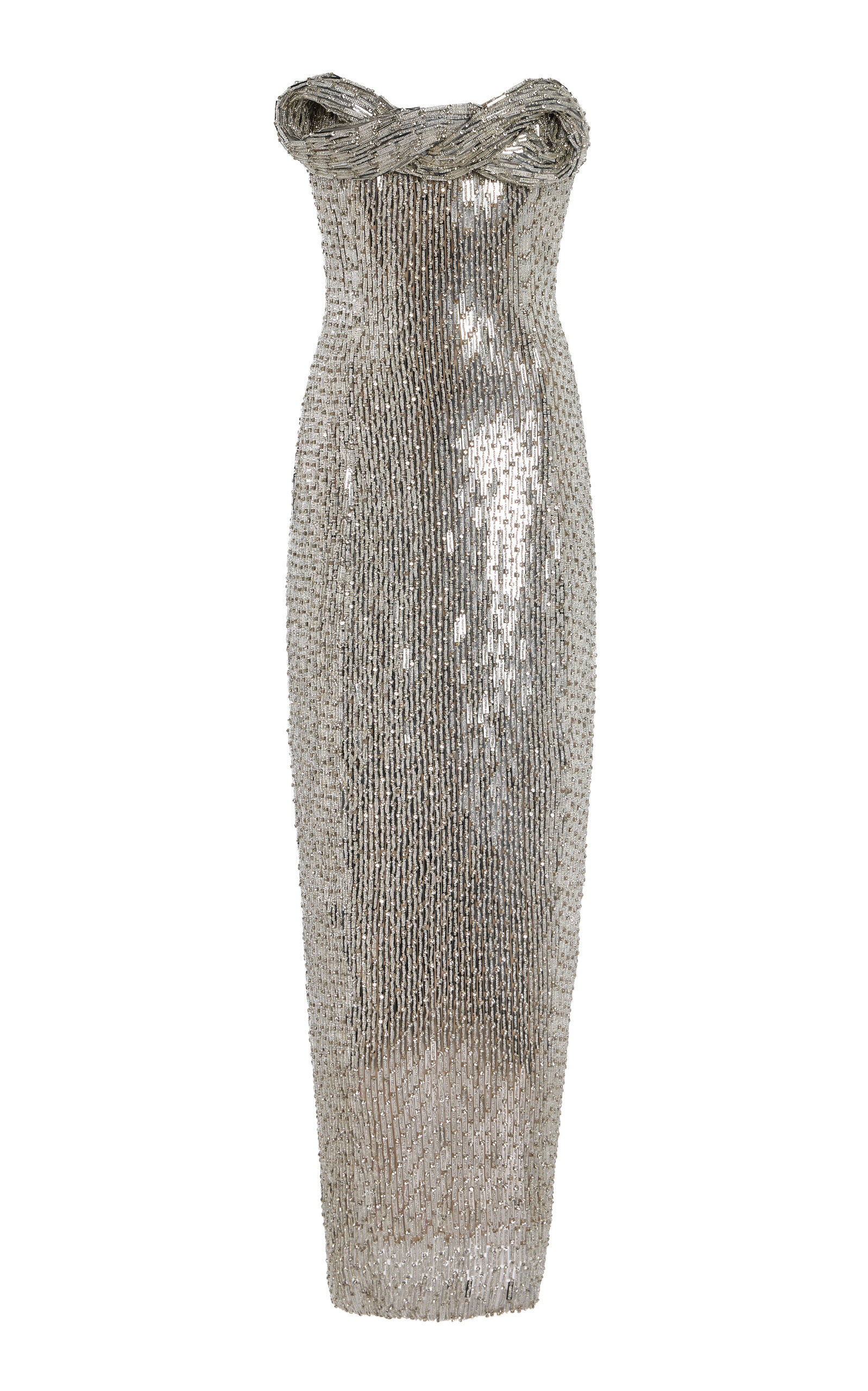 Rachel Gilbert Rosalie Gown In Silver