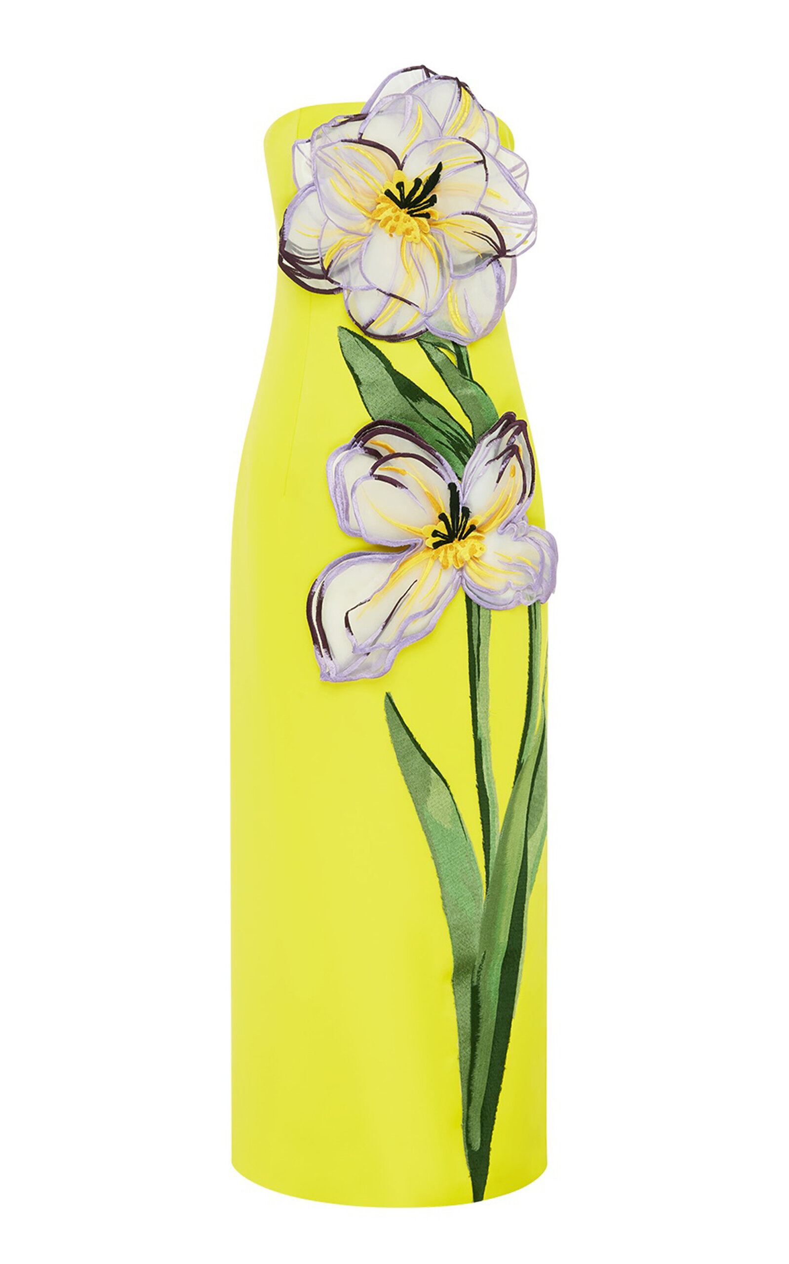 Leo Lin Rayna Applique Floral Maxi Dress In Iris Print In Yellow In Yellow