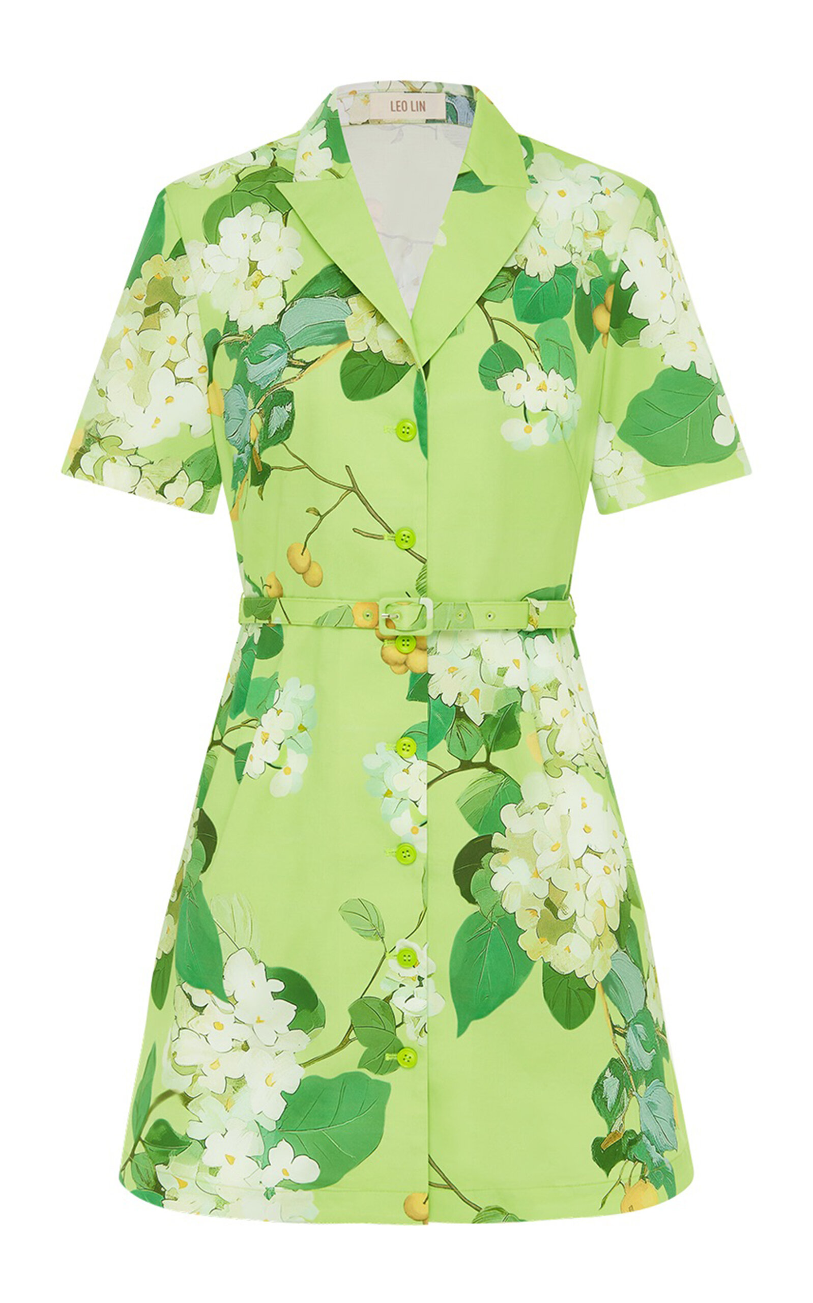 Leo Lin Brigitte Mini Dress - Hydrangea In Lime