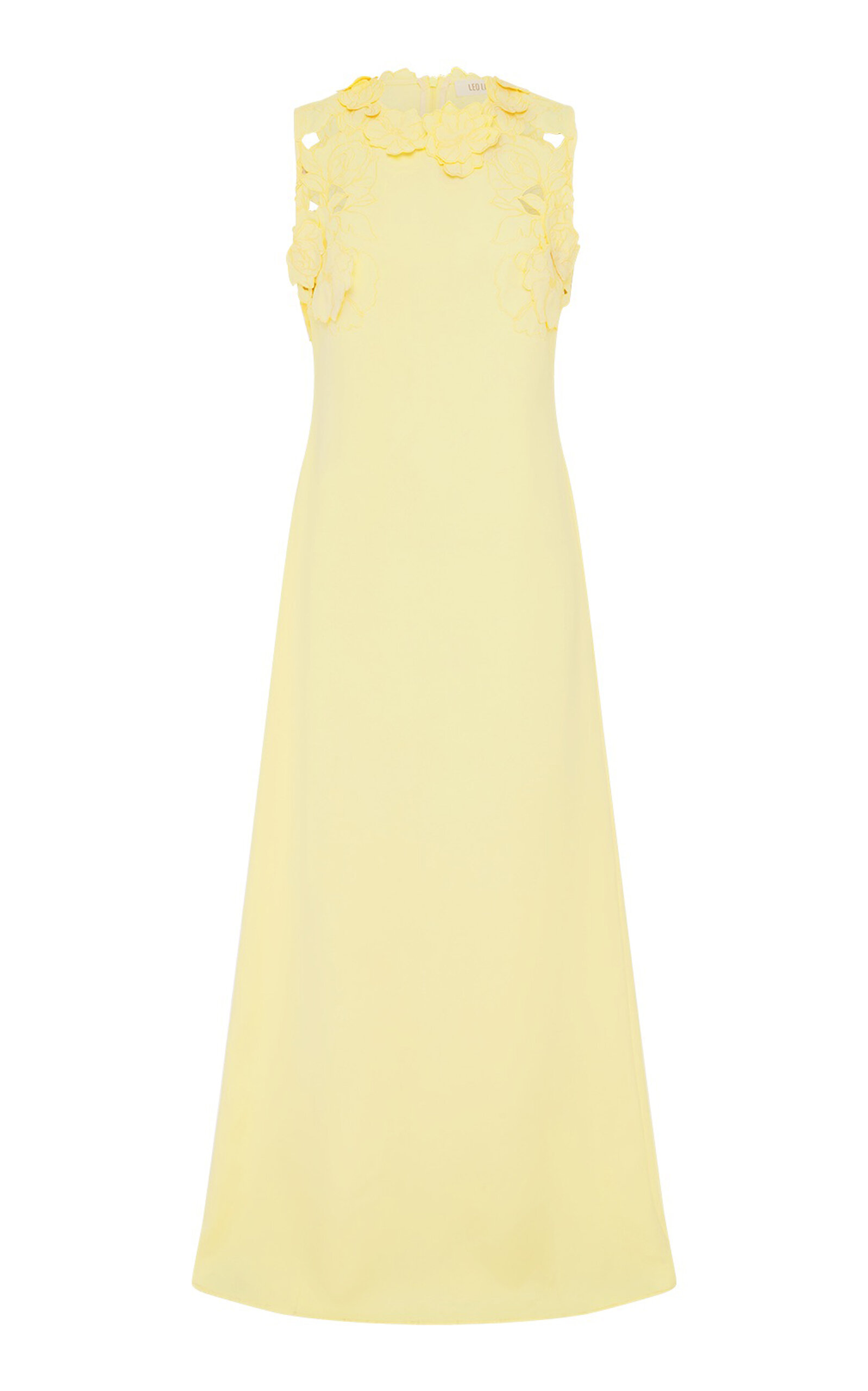 Leo Lin Solene Applique Maxi Dress In Yellow