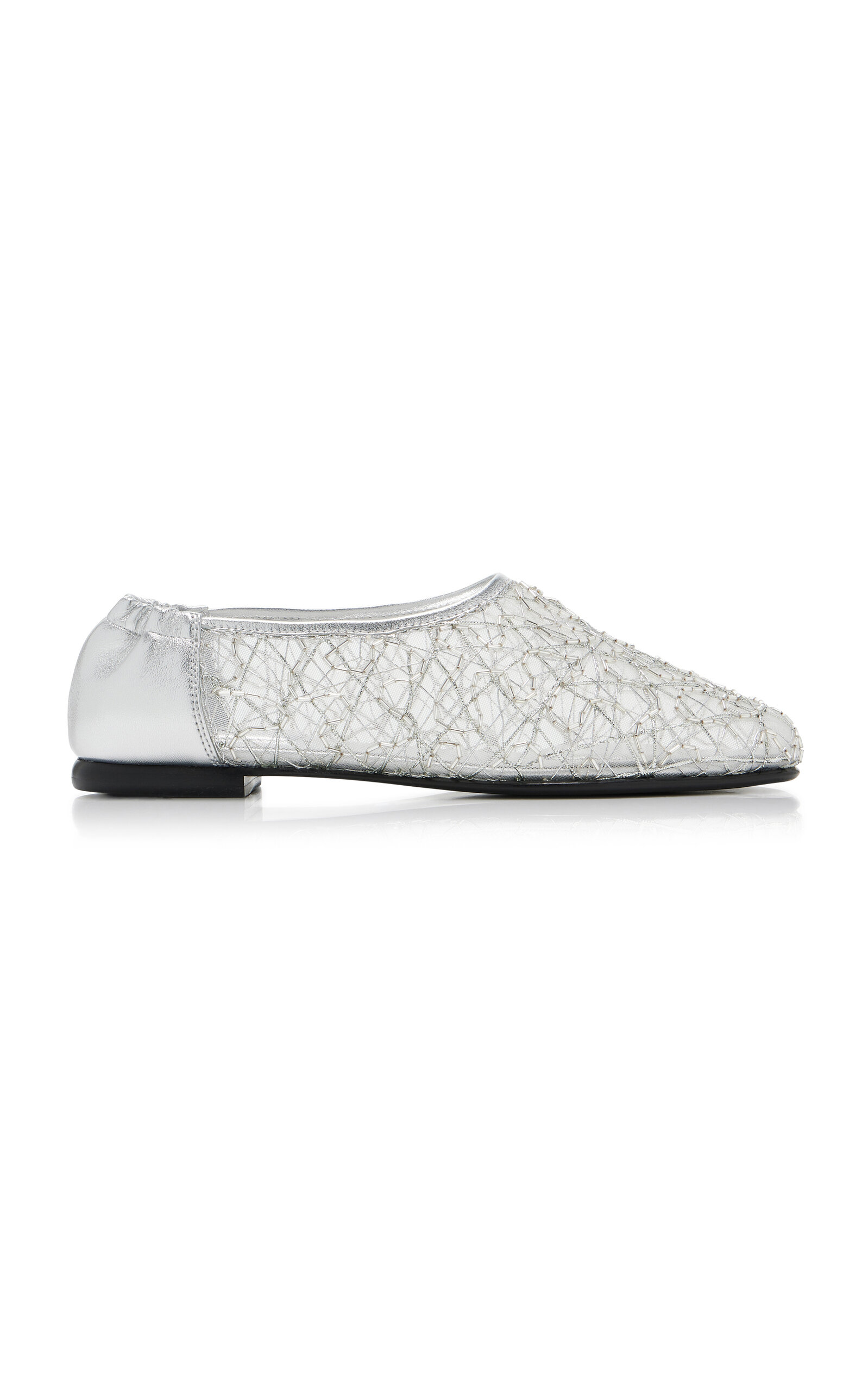 SIMKHAI Eden Embroidered Metallic Ballet Flats