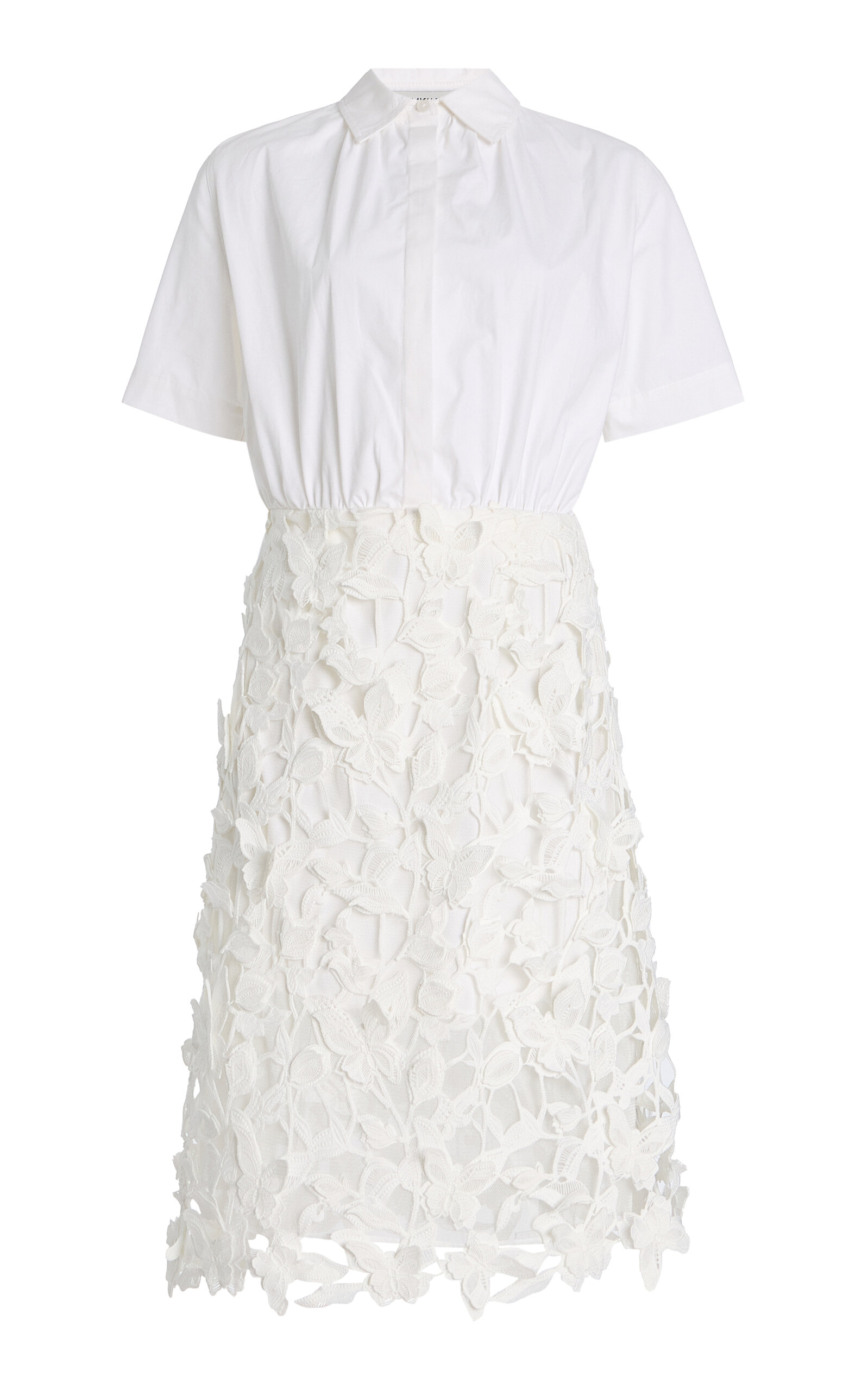 SIMKHAI Colette Floral Guipure Lace Midi Dress - White