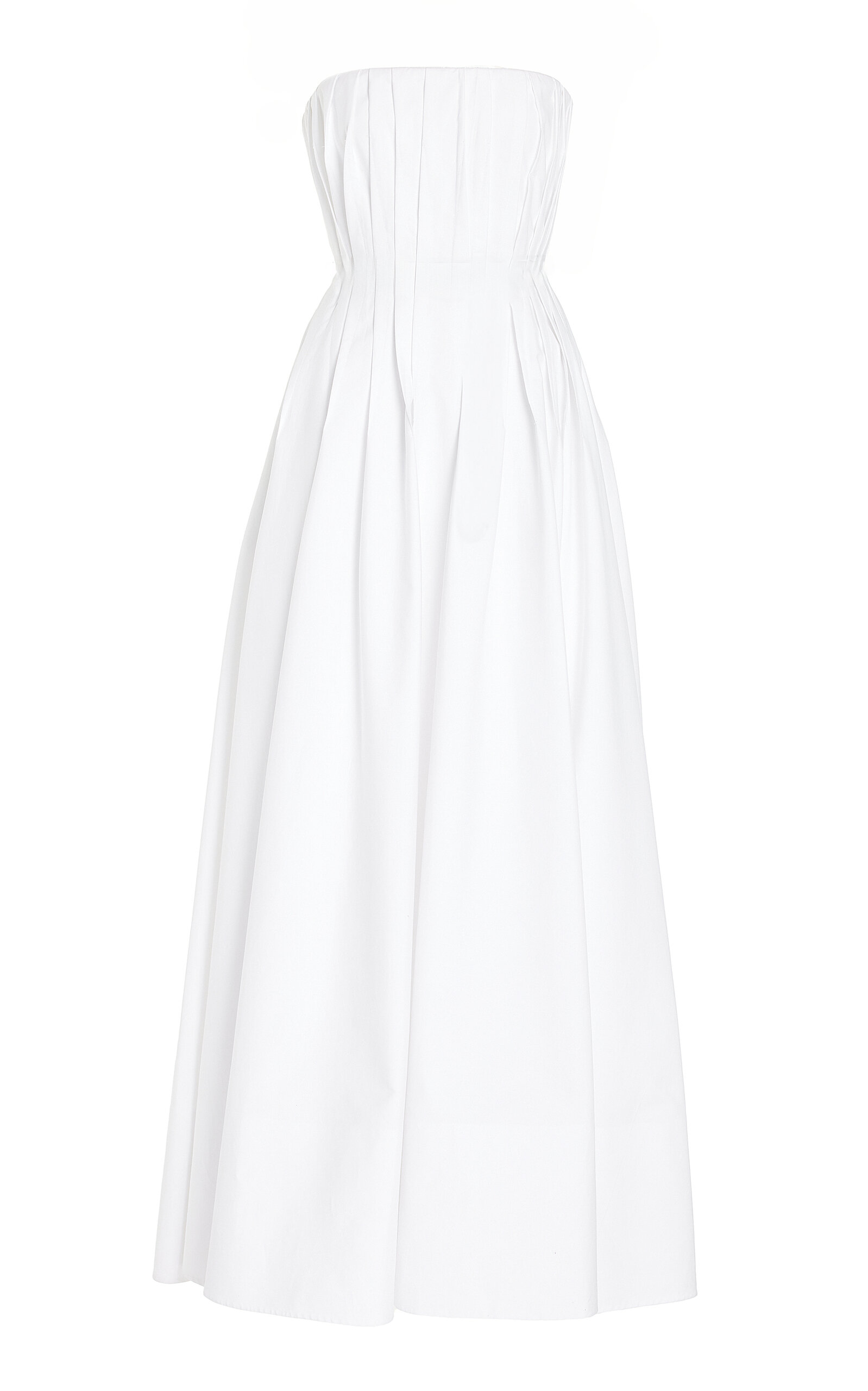 Simkhai Thalia Strapless Cotton Poplin Maxi Dress In White