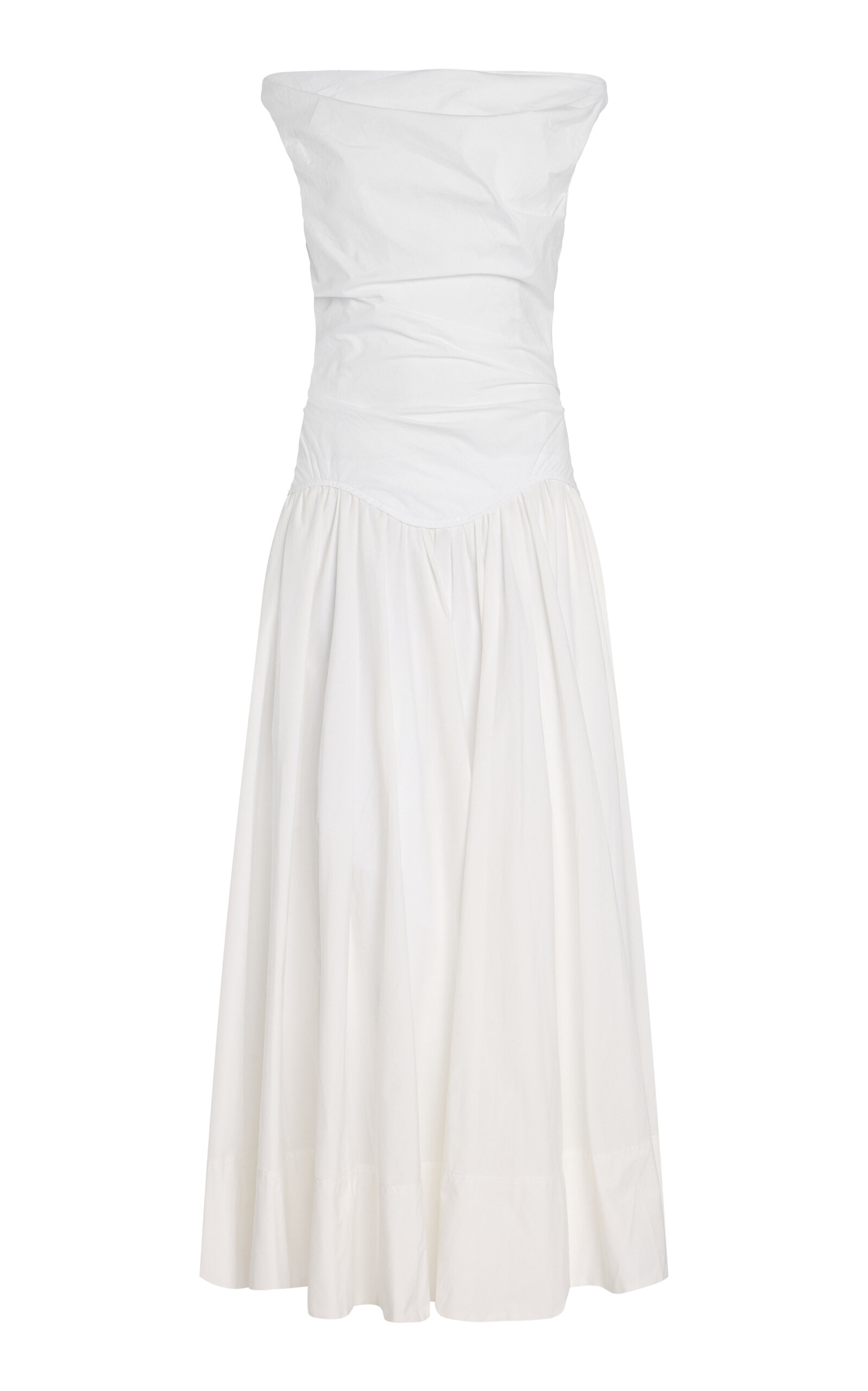 Simkhai Cersei Cotton Poplin Midi Dress In White