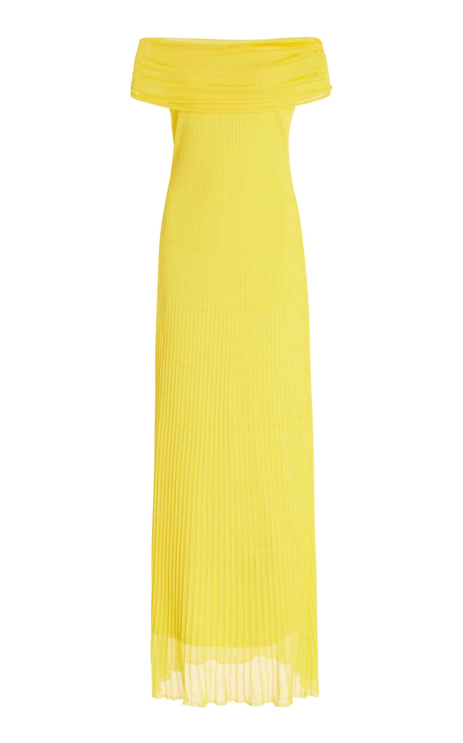 SIMKHAI Laurelle Knit Off-The-Shoulder Maxi Dress - Yellow