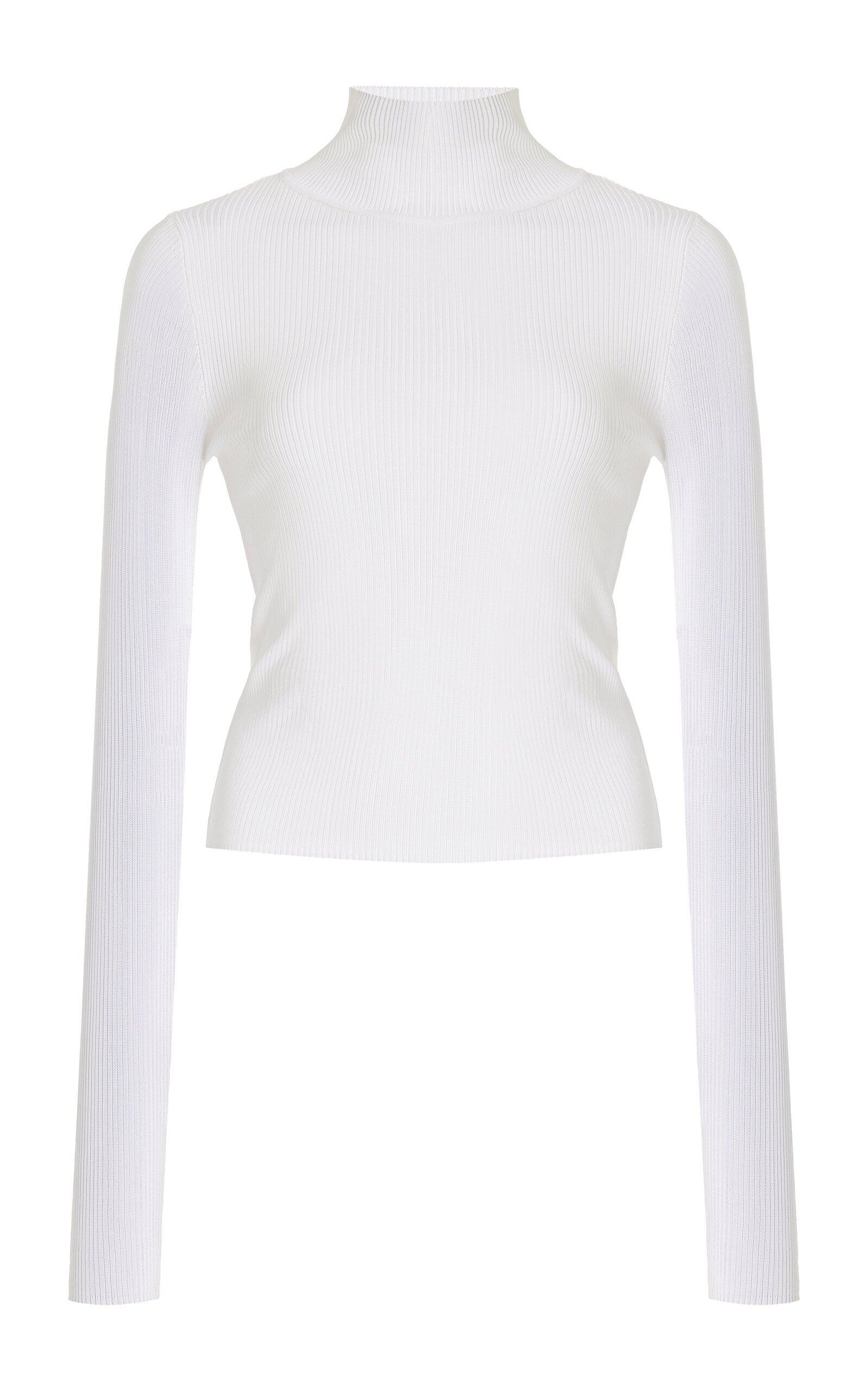 Brandon Maxwell The Cooper Ribbed-knit Turtleneck In White