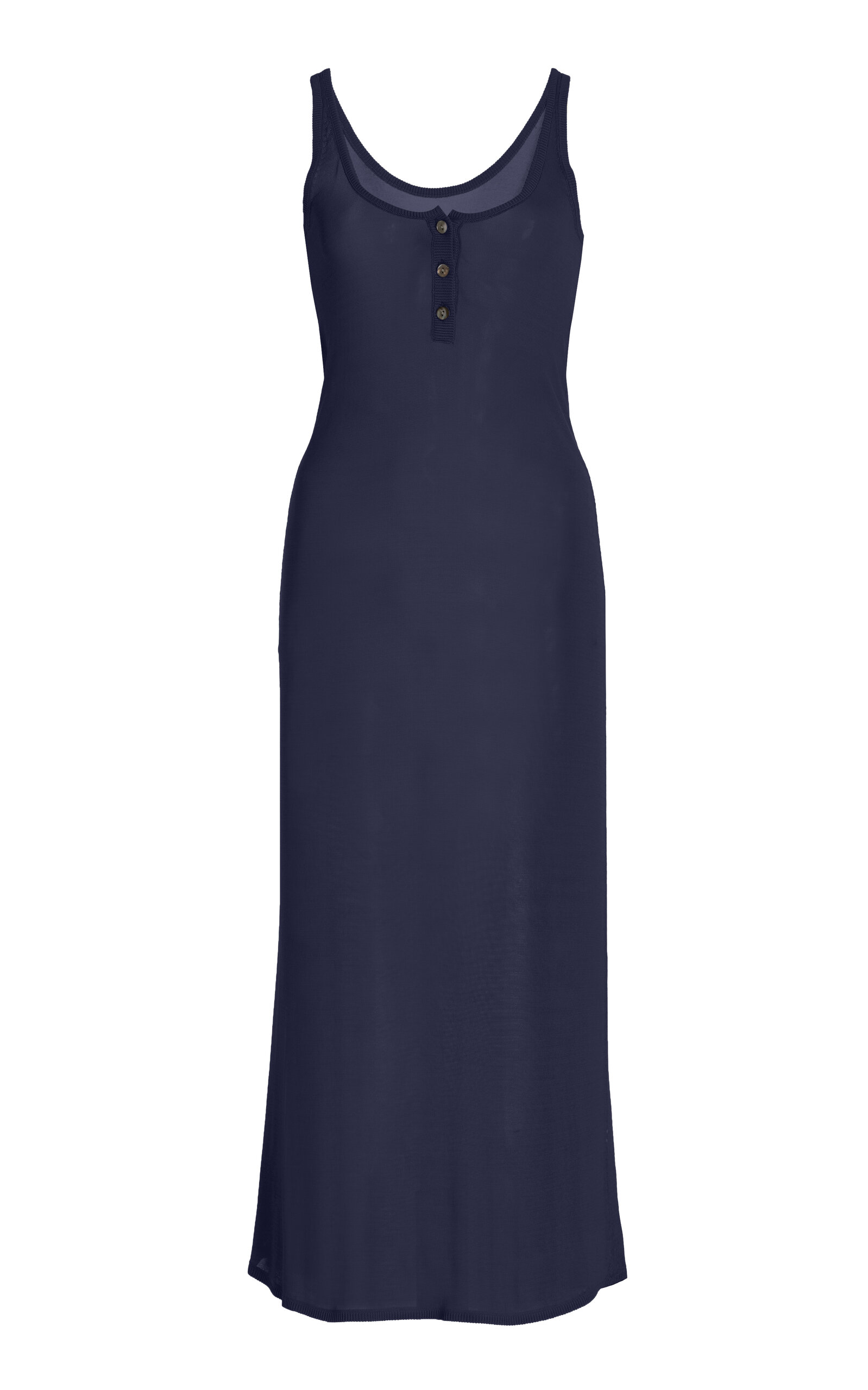 The Catherine Knit Midi Henley Dress