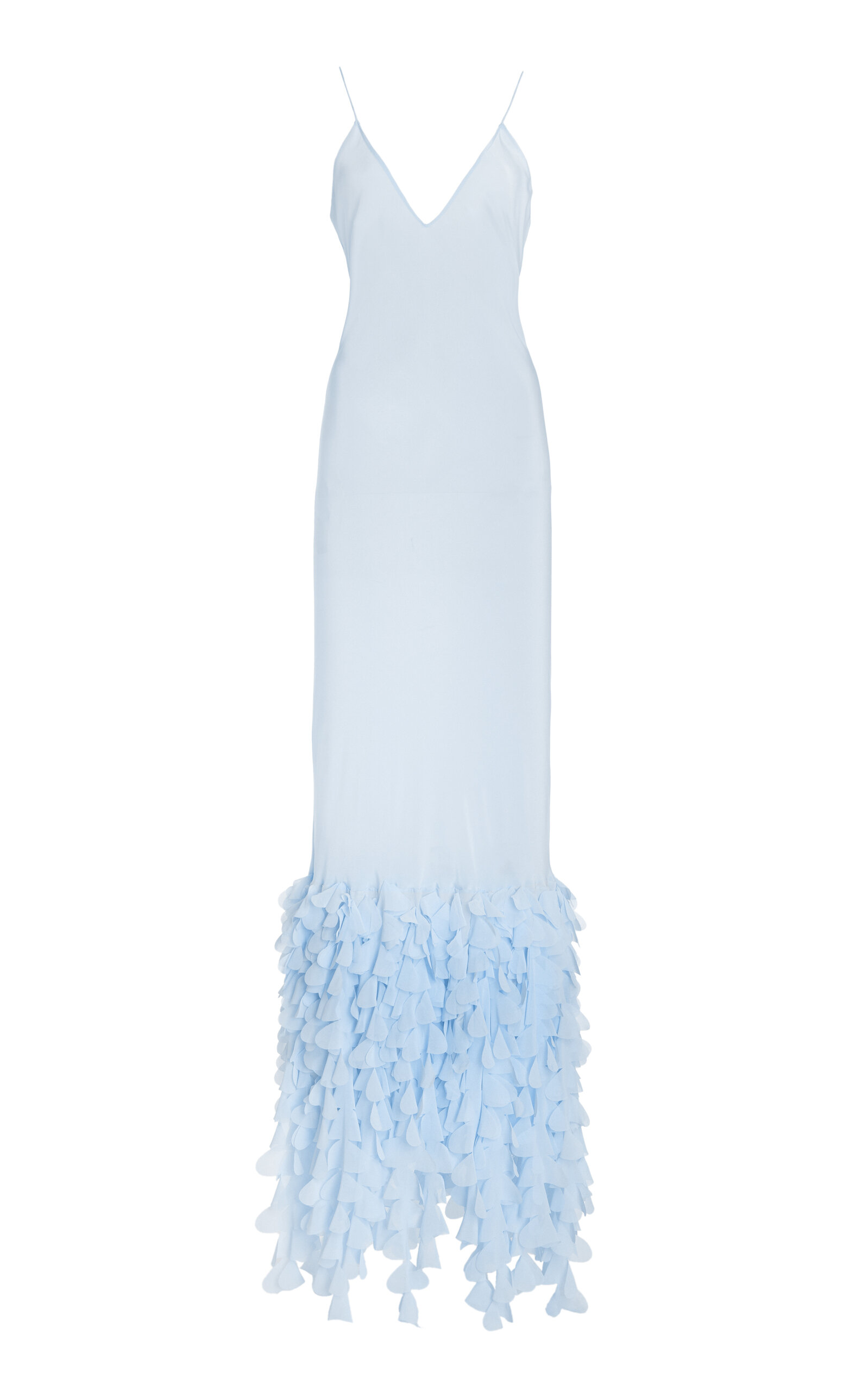 Brandon Maxwell The Jacqueline Embroidered Slip Dress - Light Blue - Women's Clothing