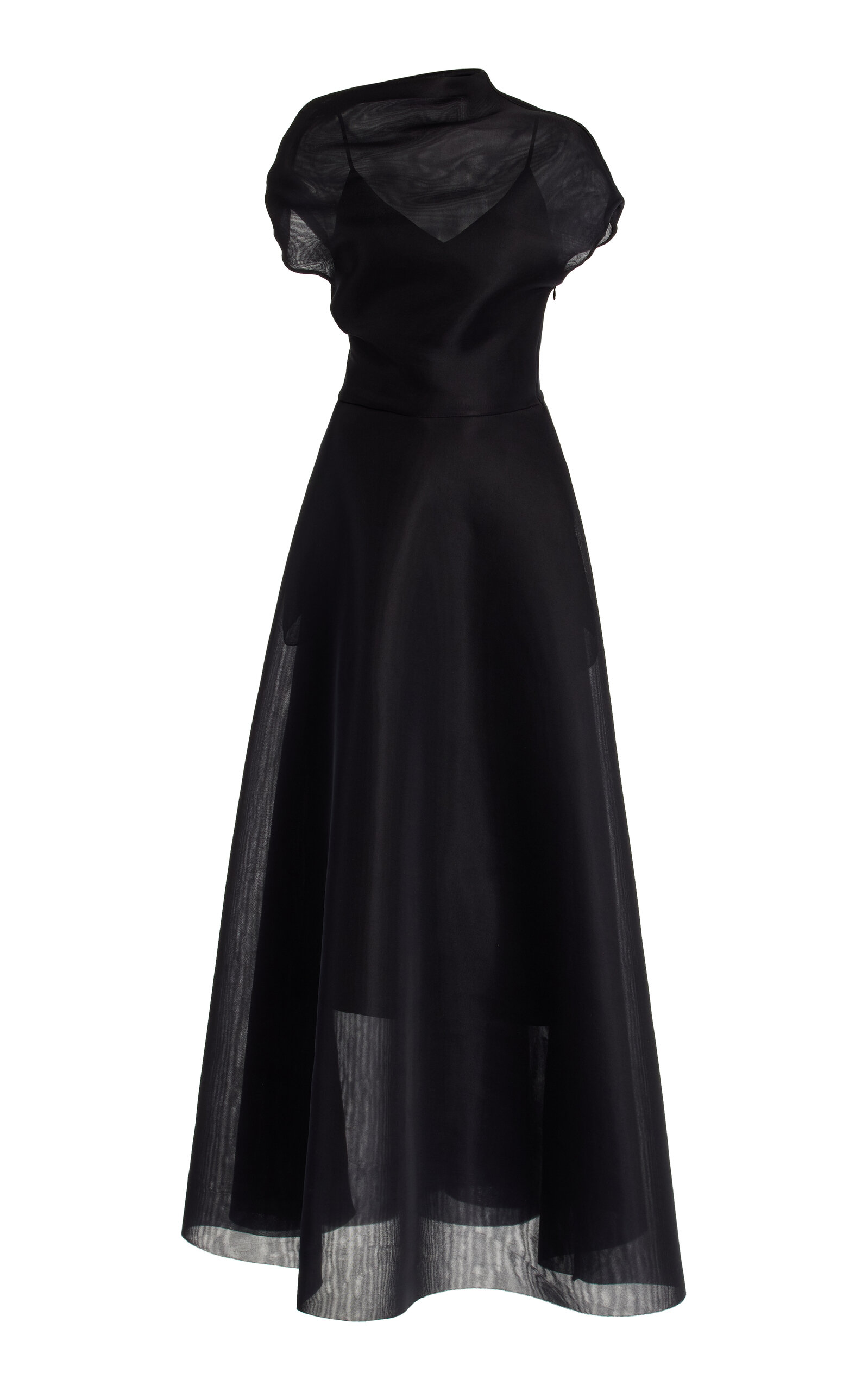 Brandon Maxwell The Genevieve Draped Knit Maxi Dress - Black