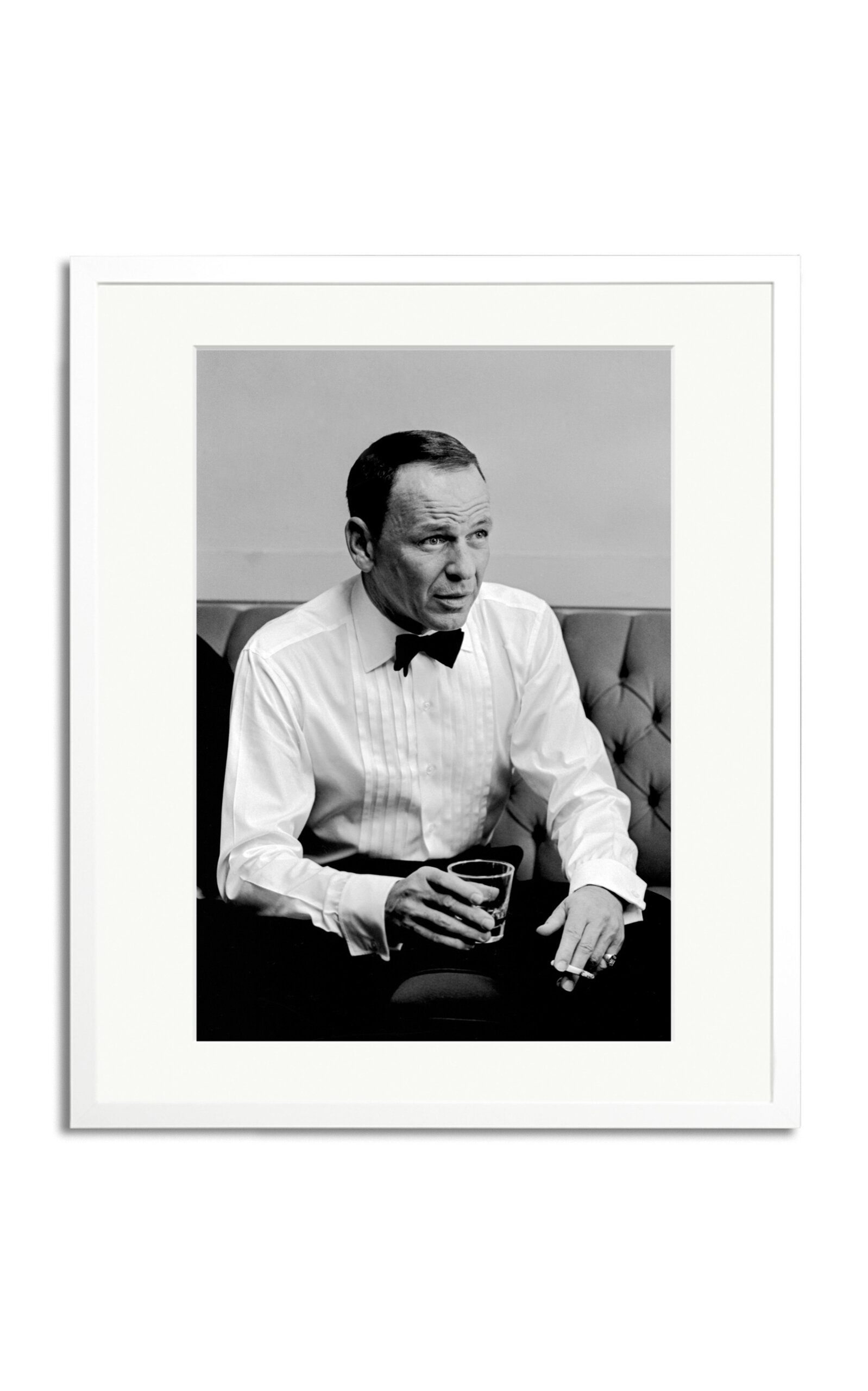 Sonic Editions Sinatra Getting a Drink Framed Photography Print - White