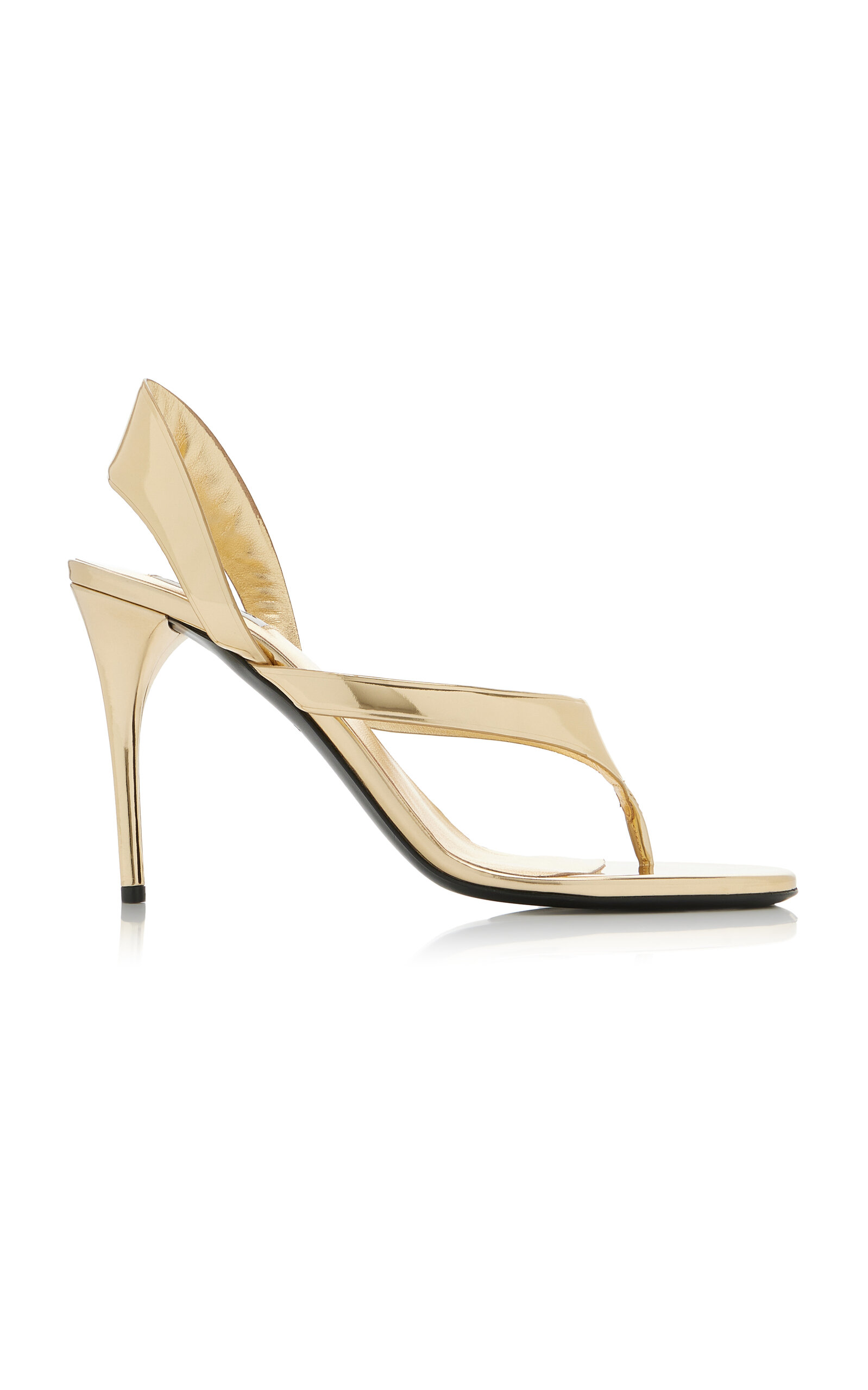 ALAÏA Infradito Metallic Leather Sandals