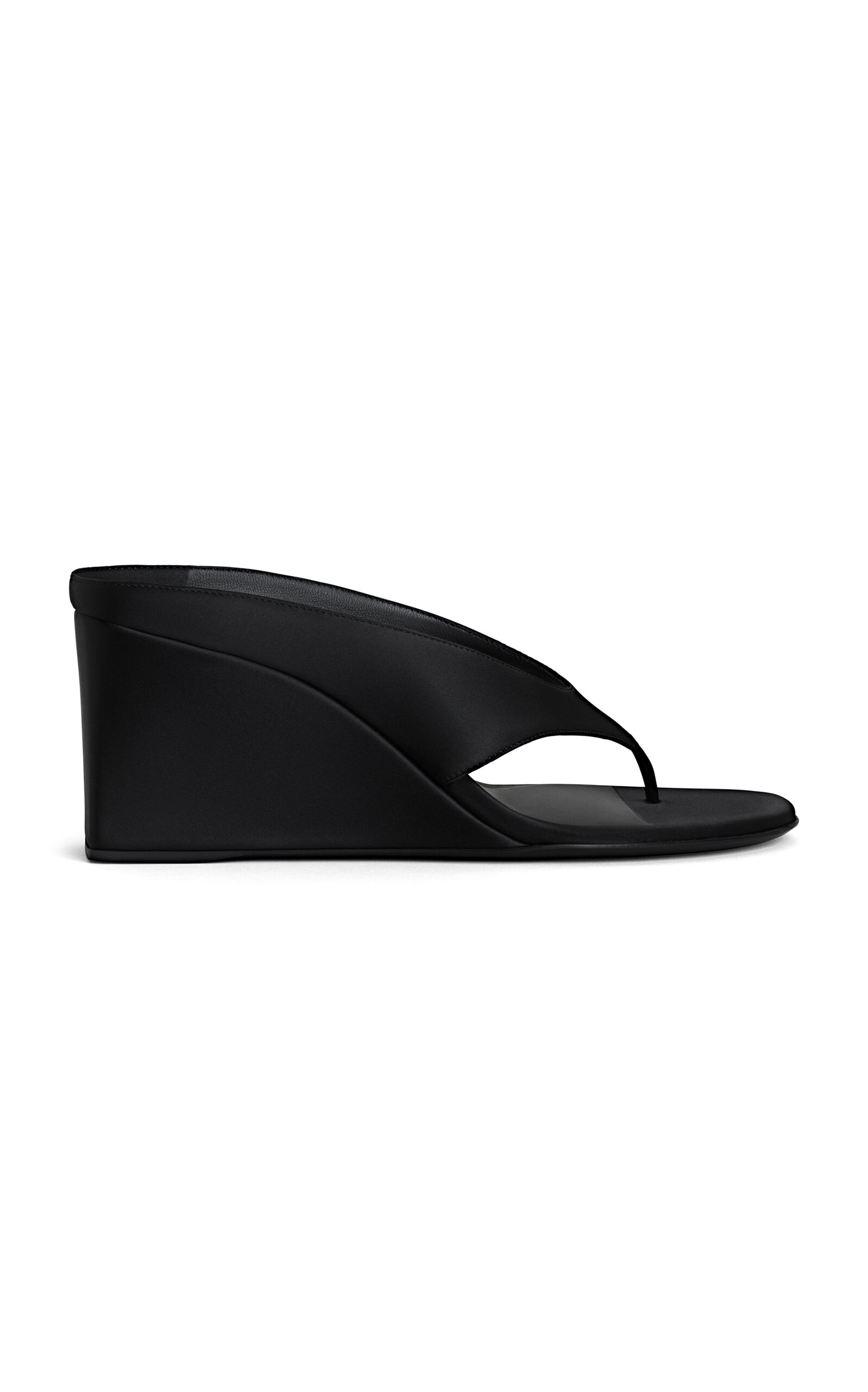 ALAÏA Satin Wedge Thong Mules