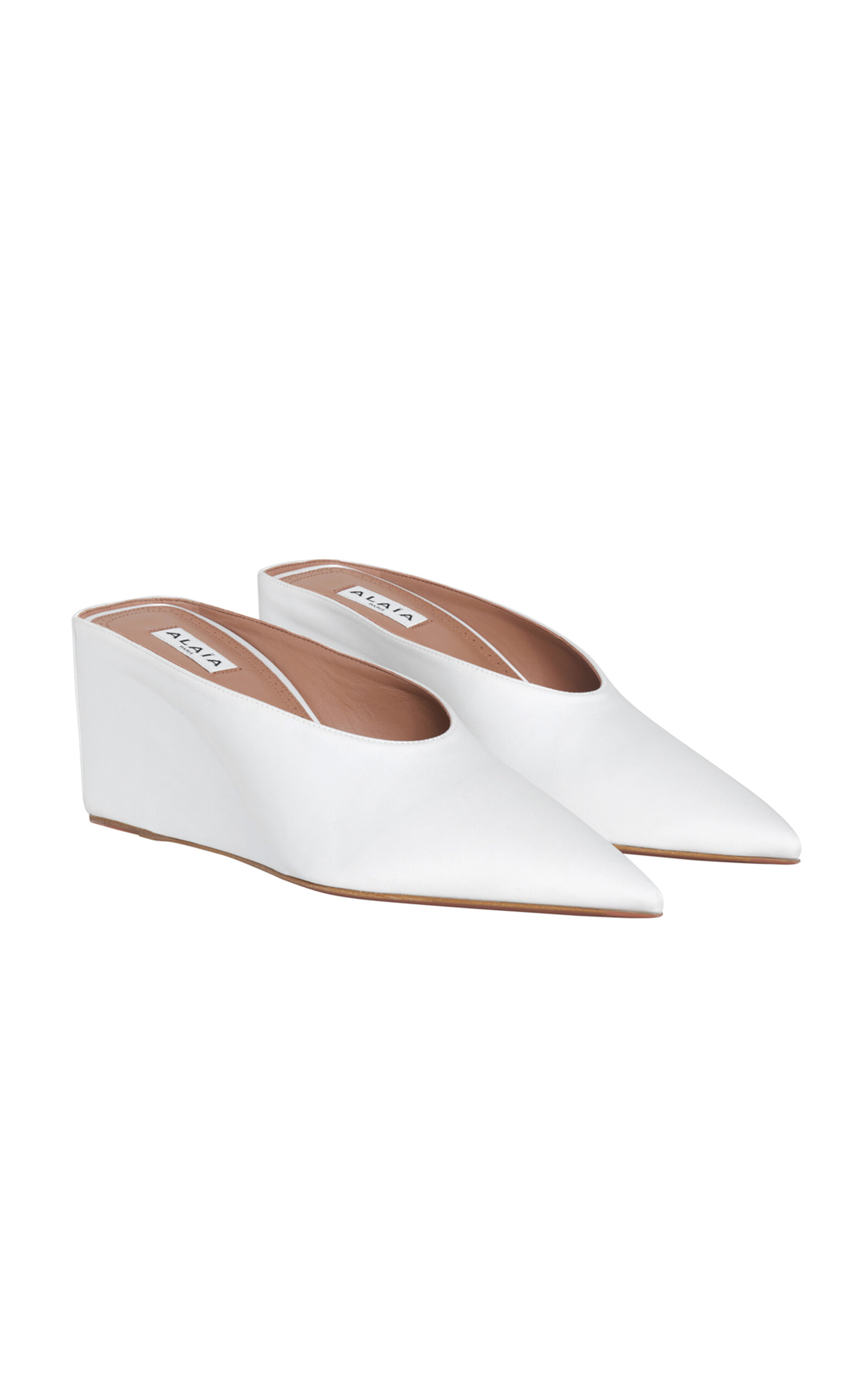 ALAÏA Satin Wedge Mules