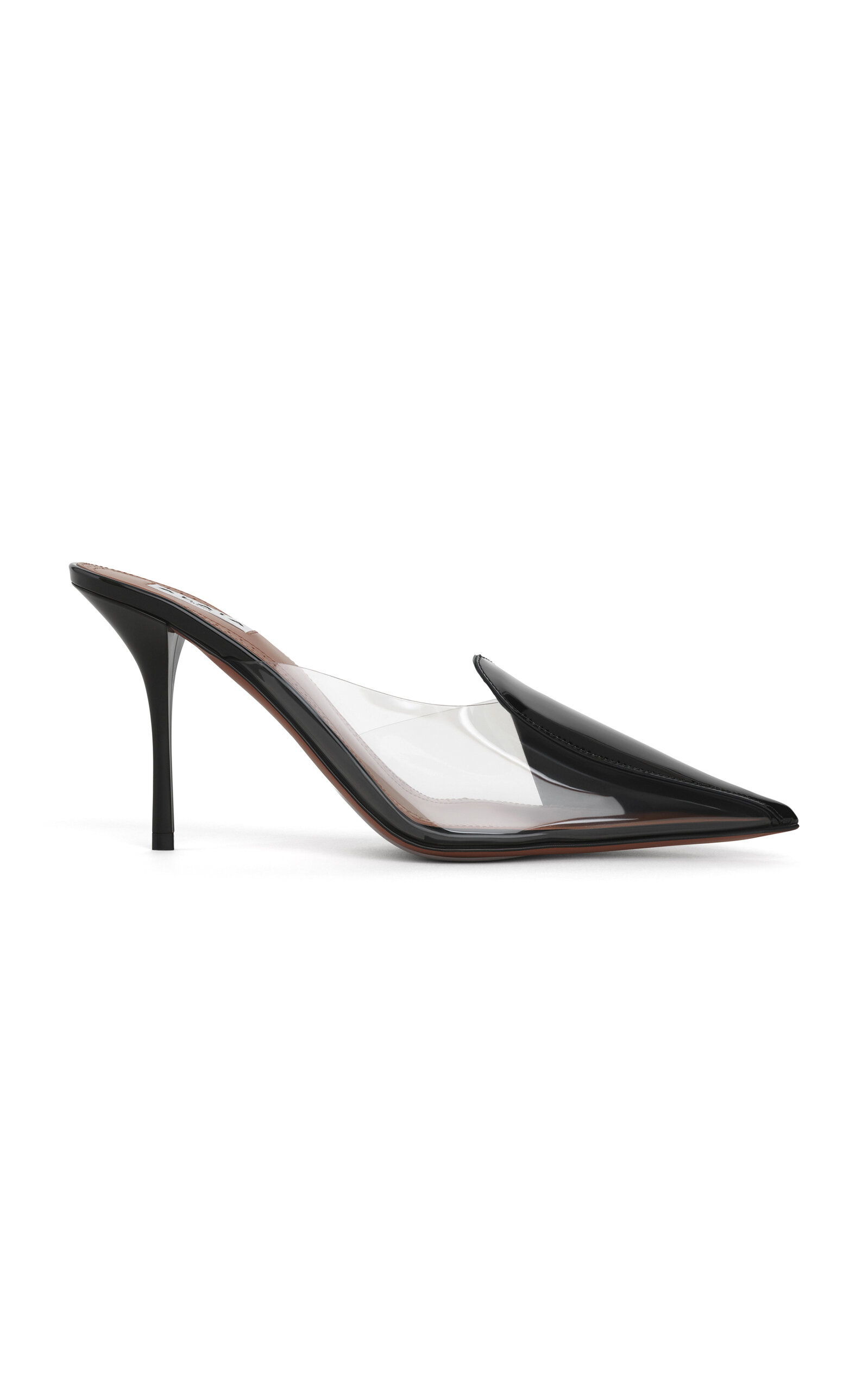 Shop Alaïa Demi-cœur Patent Leather Mules In Black