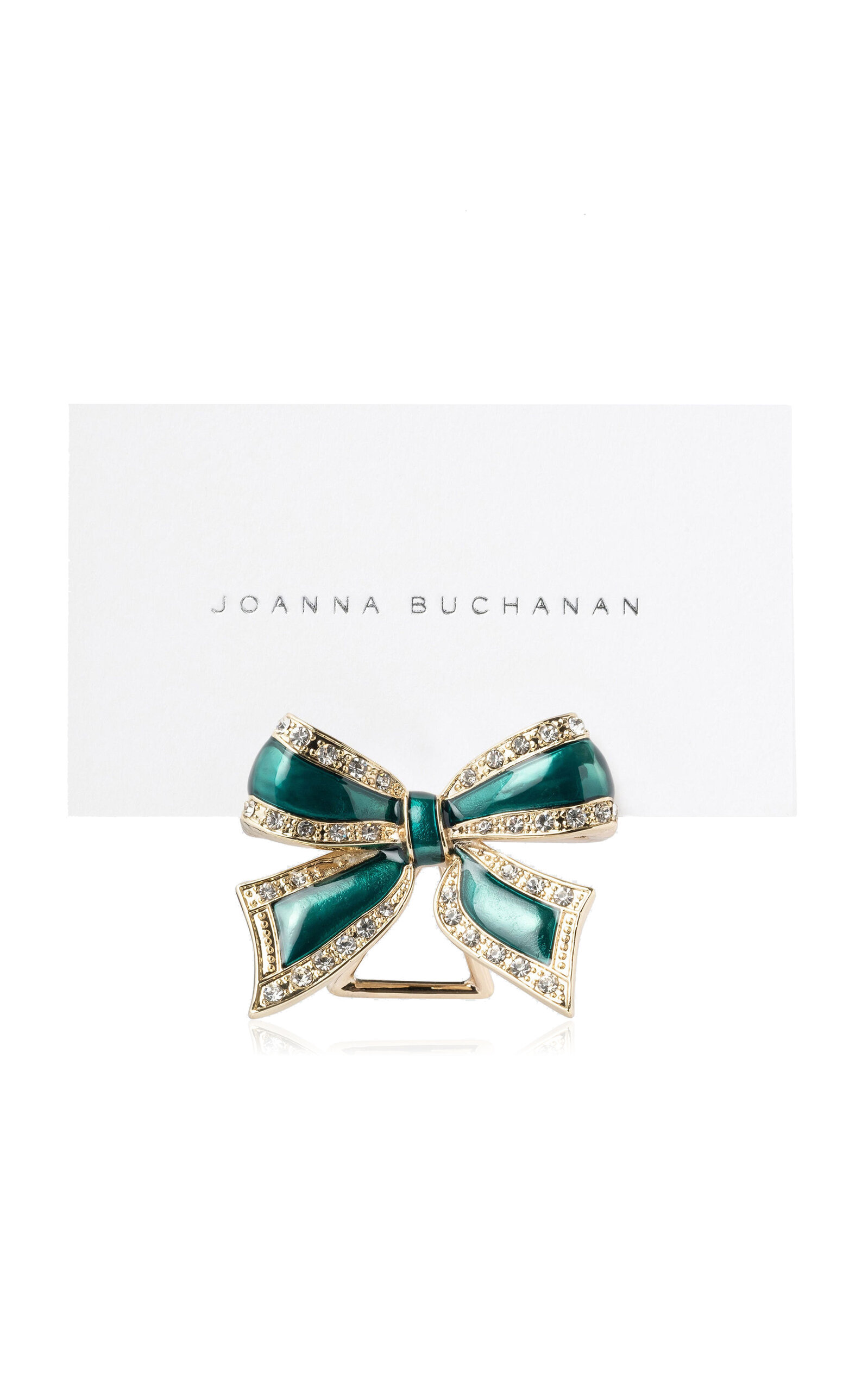 Joanna Buchanan Set-of-four Enamel Bow Skinny Napkin Rings In Green