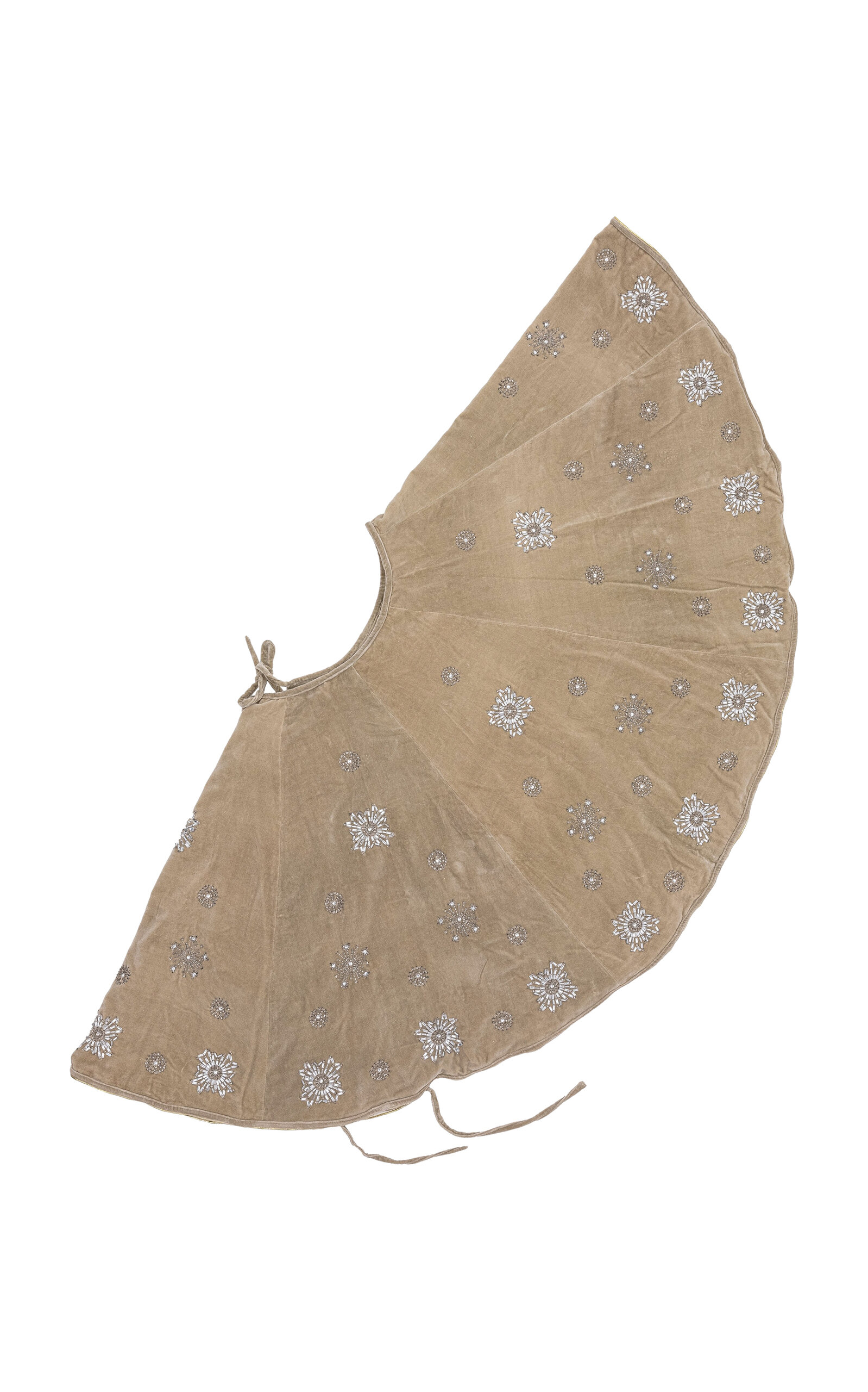 Joanna Buchanan Extra Large Snowflake Cotton-Velvet Tree Skirt - Taupe