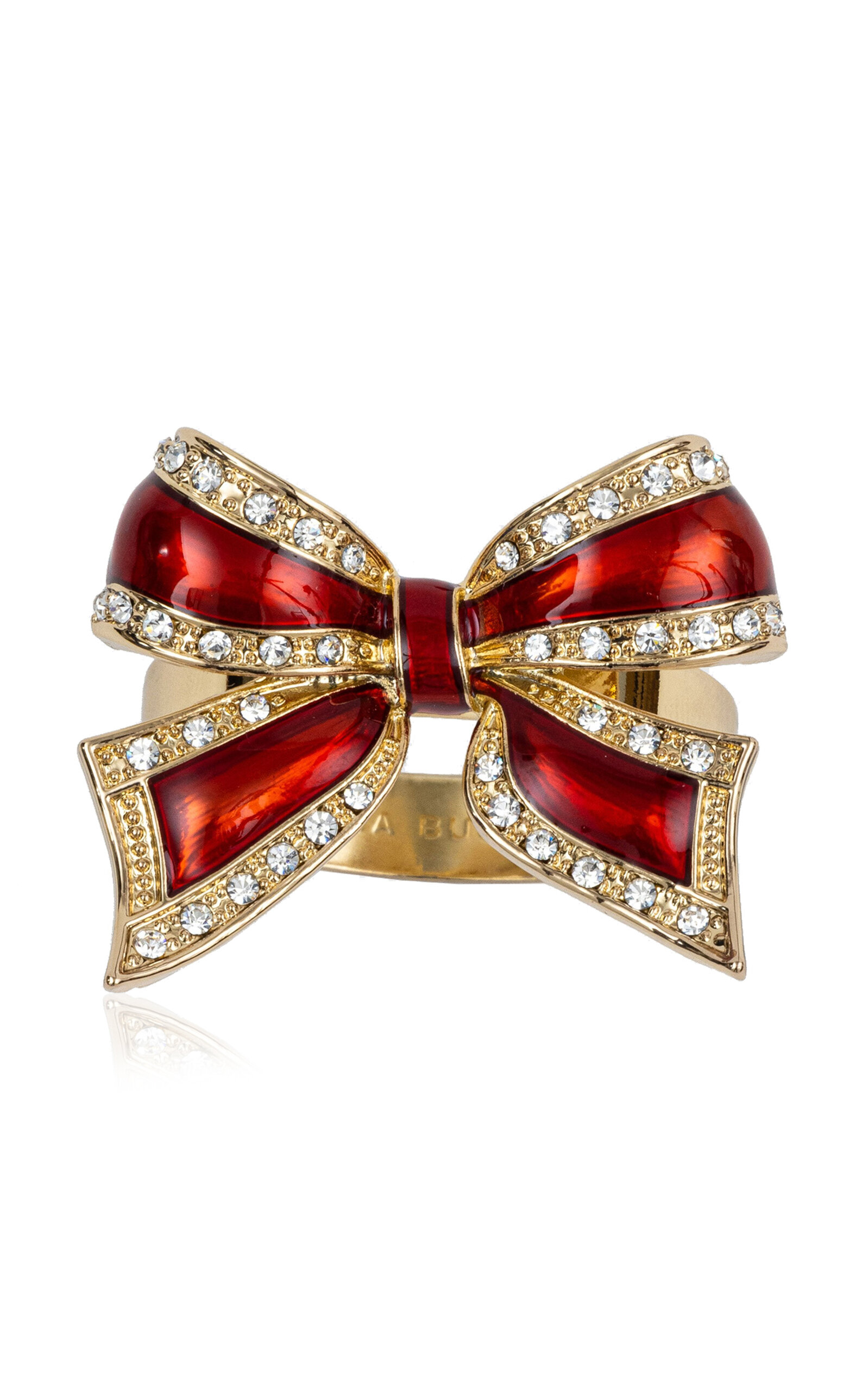 Joanna Buchanan Set-of-four Enamel Bow Skinny Napkin Rings In Red