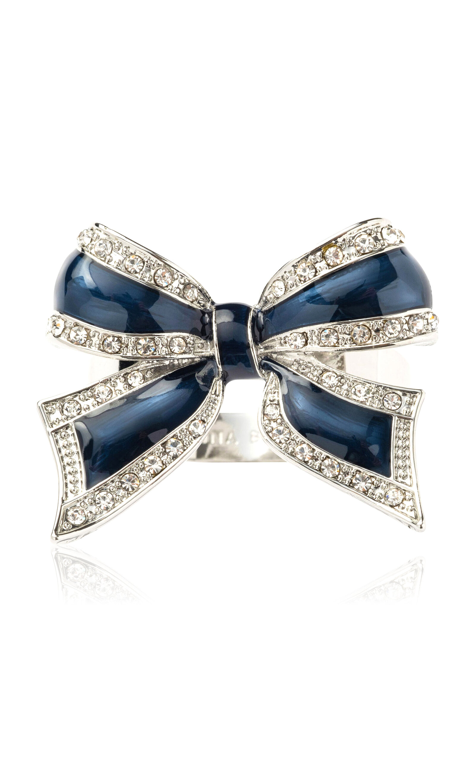 Joanna Buchanan Set-of-four Enamel Bow Skinny Napkin Rings In Navy