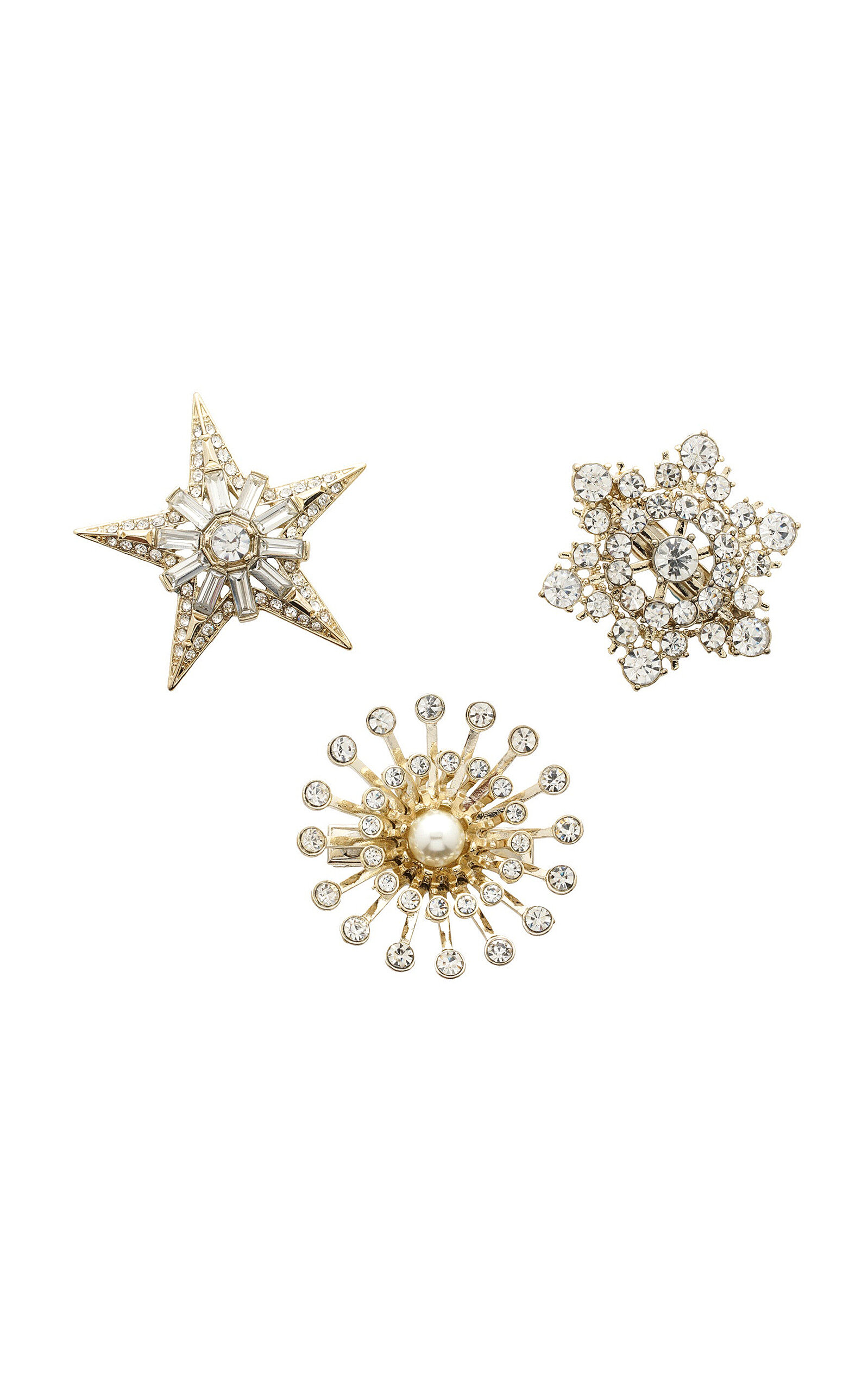 Joanna Buchanan Set-of-three Gold-tone Zinc Clips In Gold
