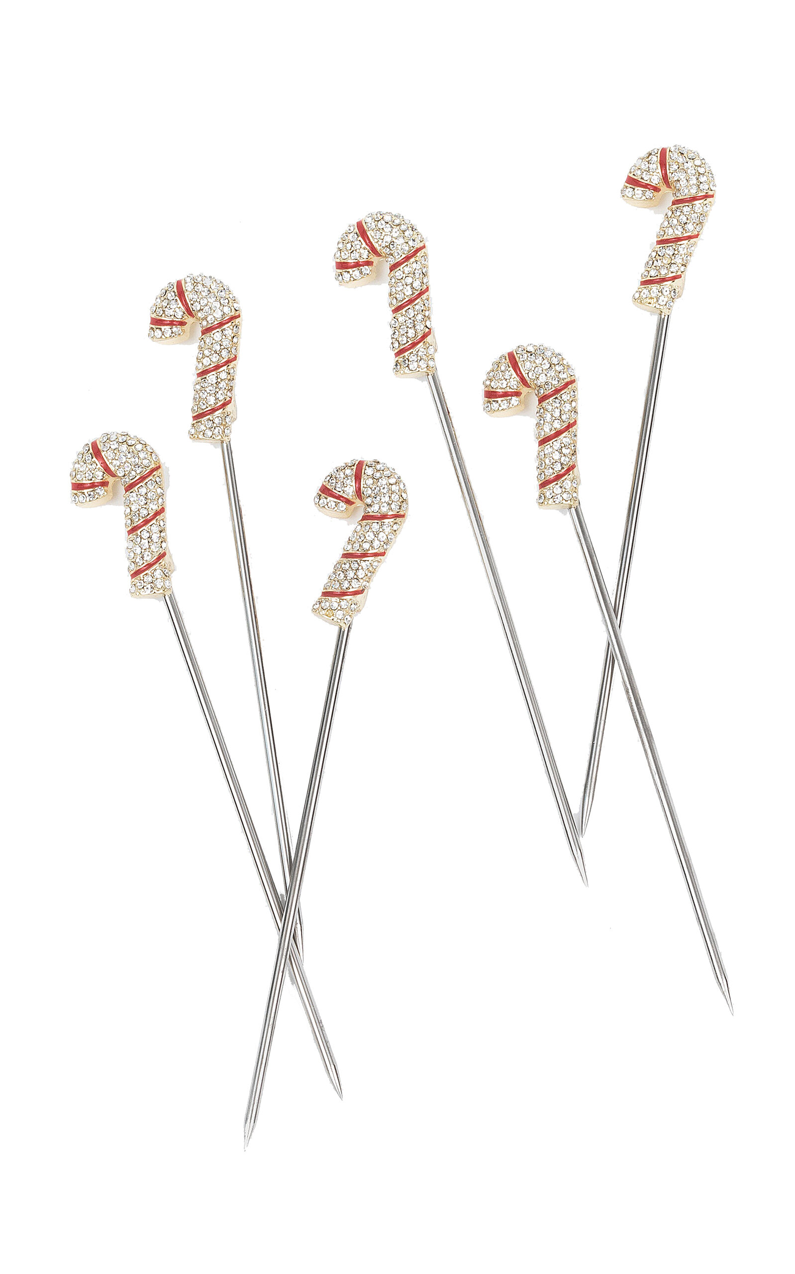 Joanna Buchanan Set-of-Six Candy Cane Cocktail Picks - Red