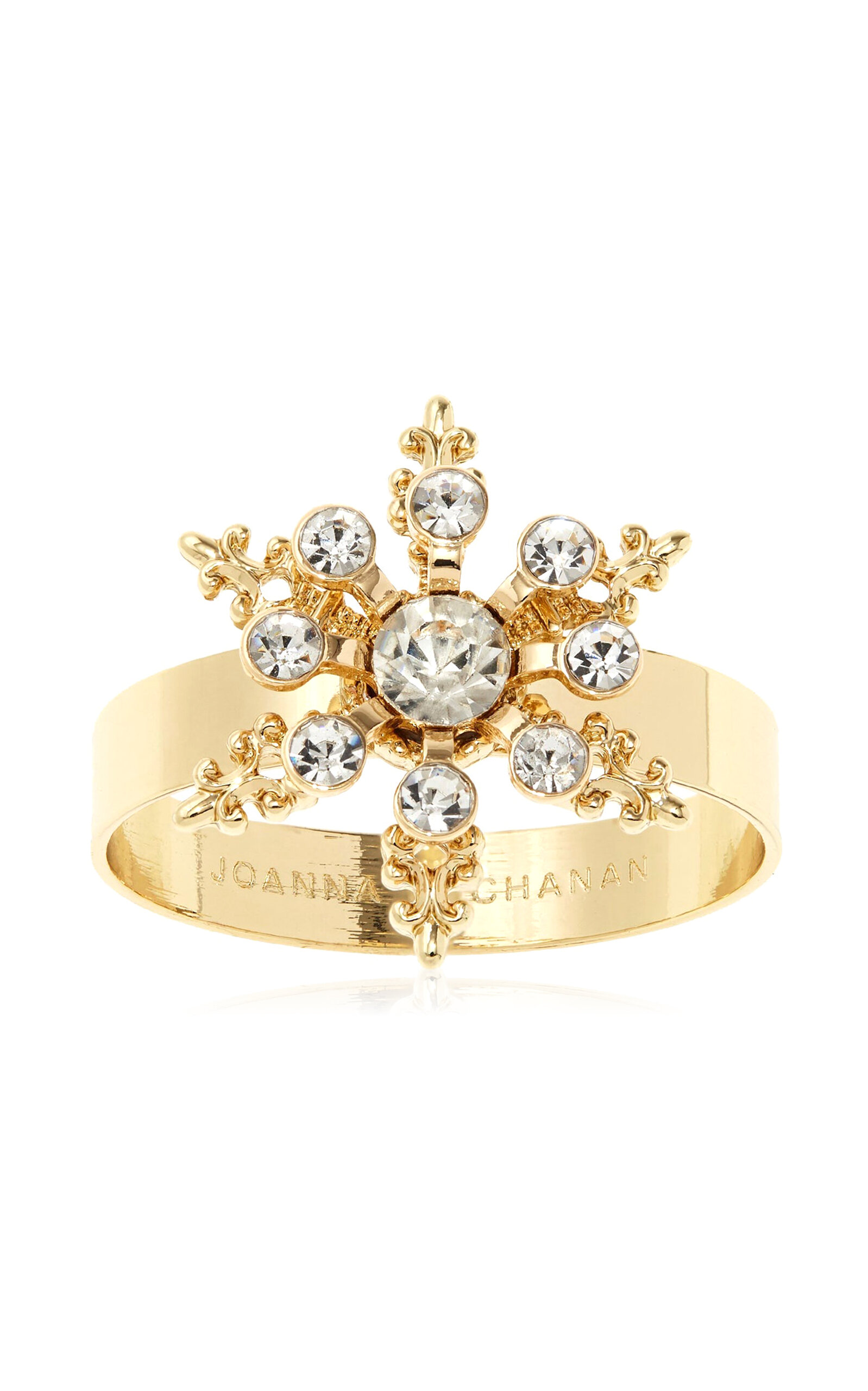Joanna Buchanan Set-of-four Snowflake Napkin Rings In Gold