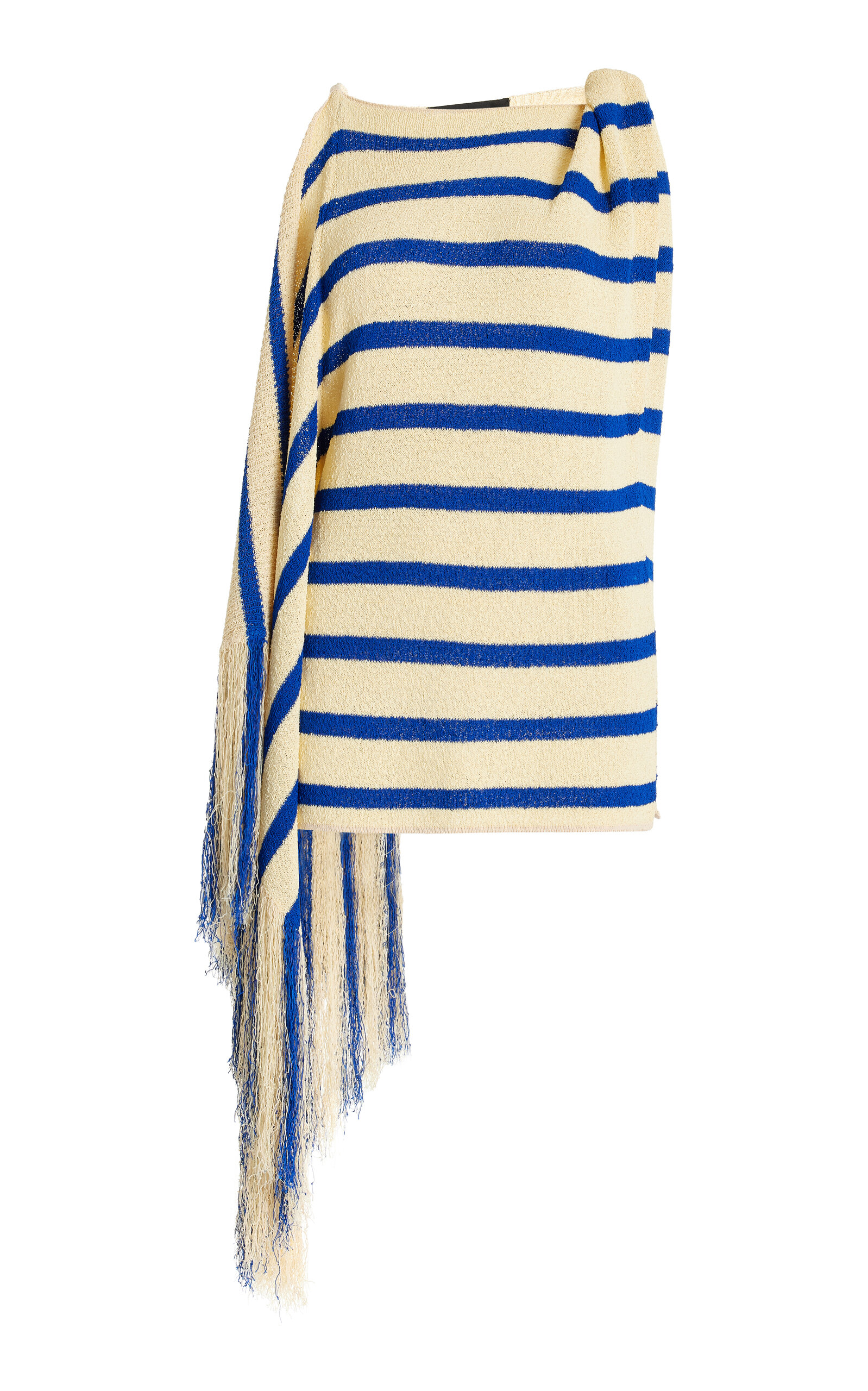 Proenza Schouler Yves Stripe Fringed Cotton Knit Top