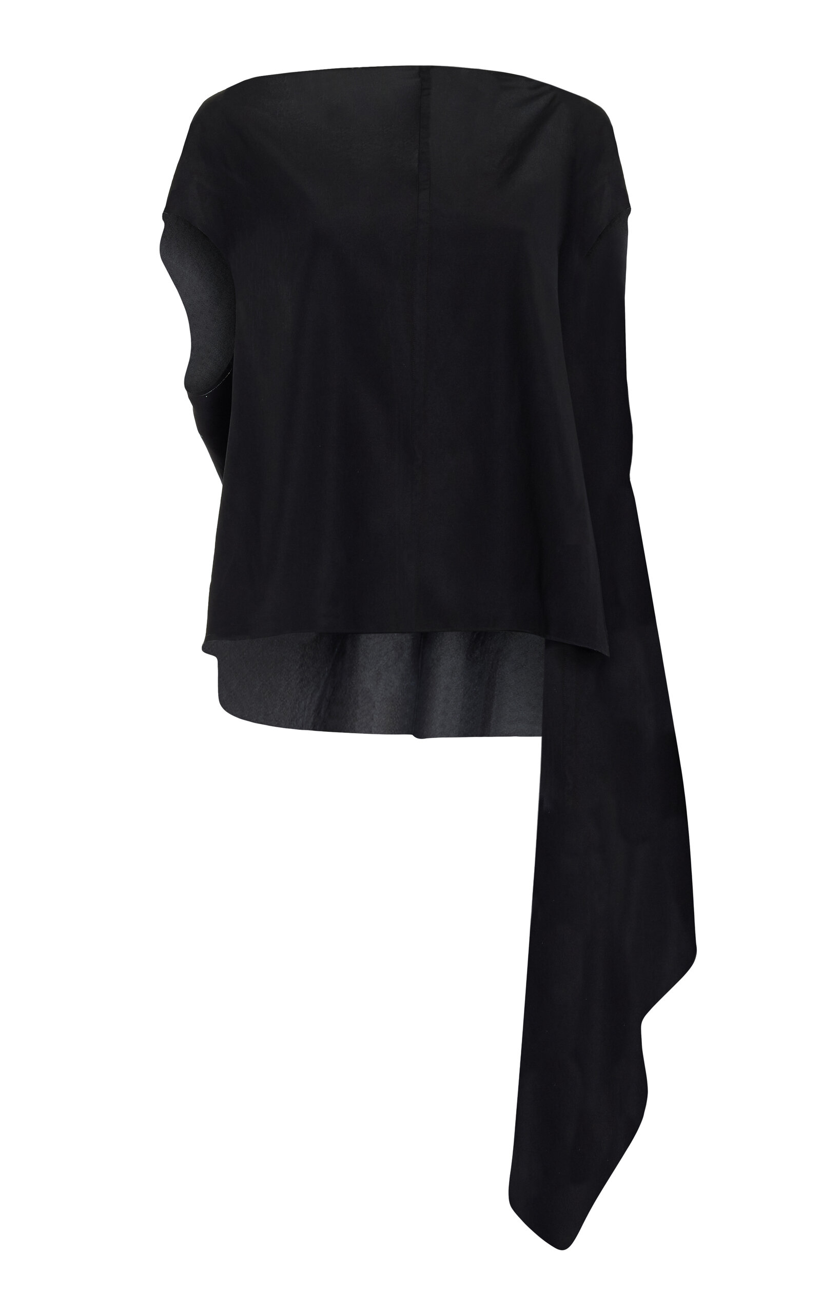 Shop Proenza Schouler Ondine Draped Stretch-silk Top In Black