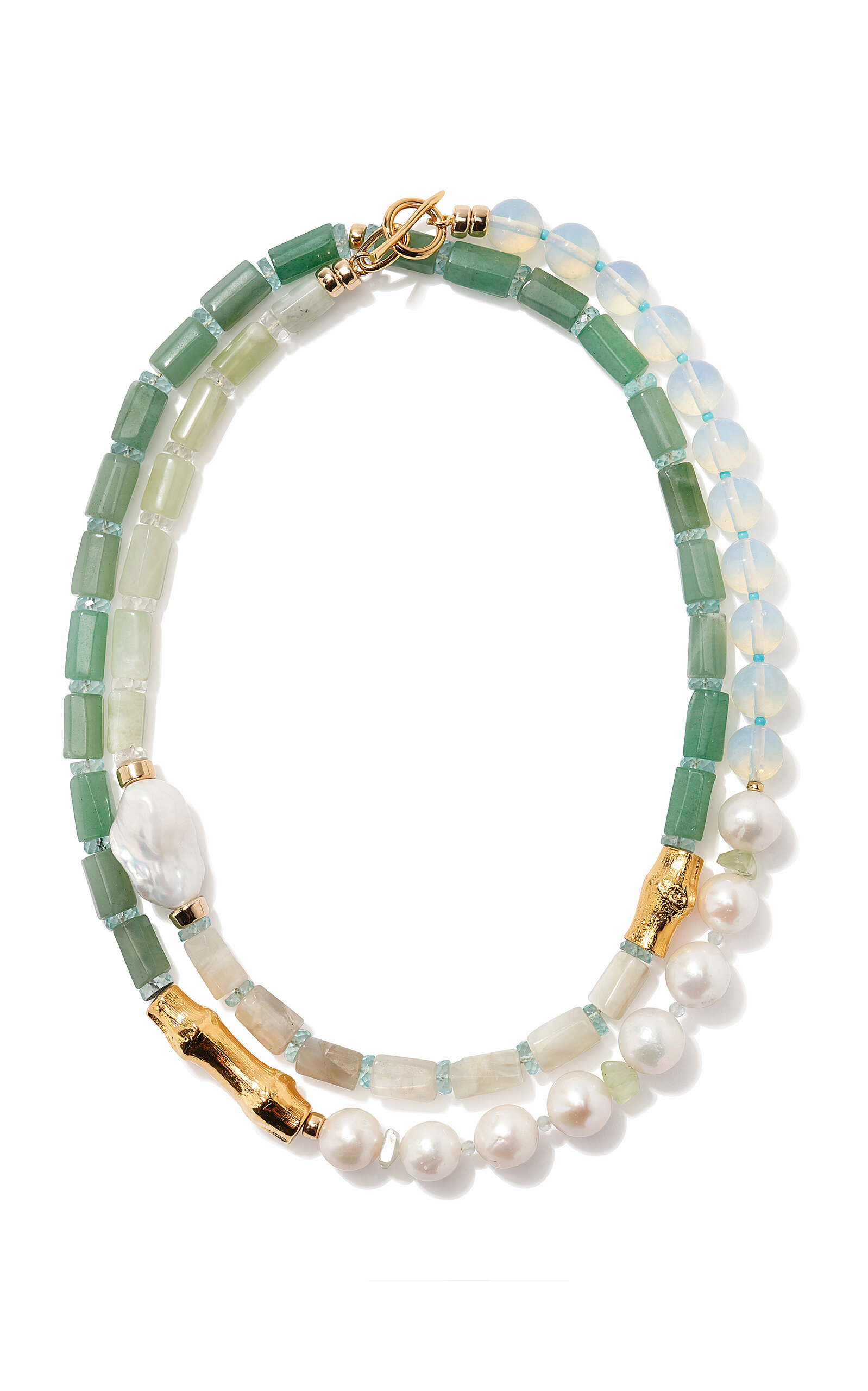 LIZZIE FORTUNATO CABANA GOLD-PLATED MULTI-STONE NECKLACE